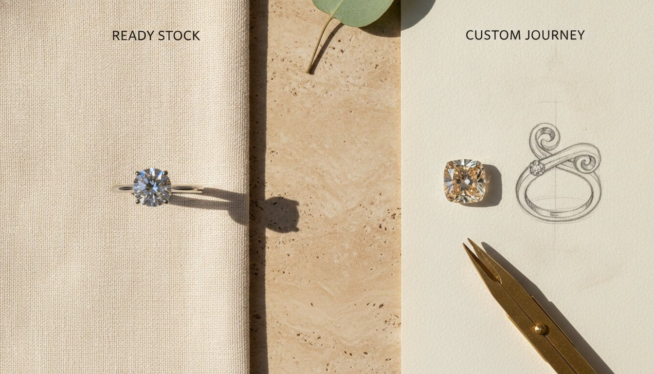 Lab-Produced Diamond Rings: A 2026 Comparison of Ready-Stock vs. Custom Designs