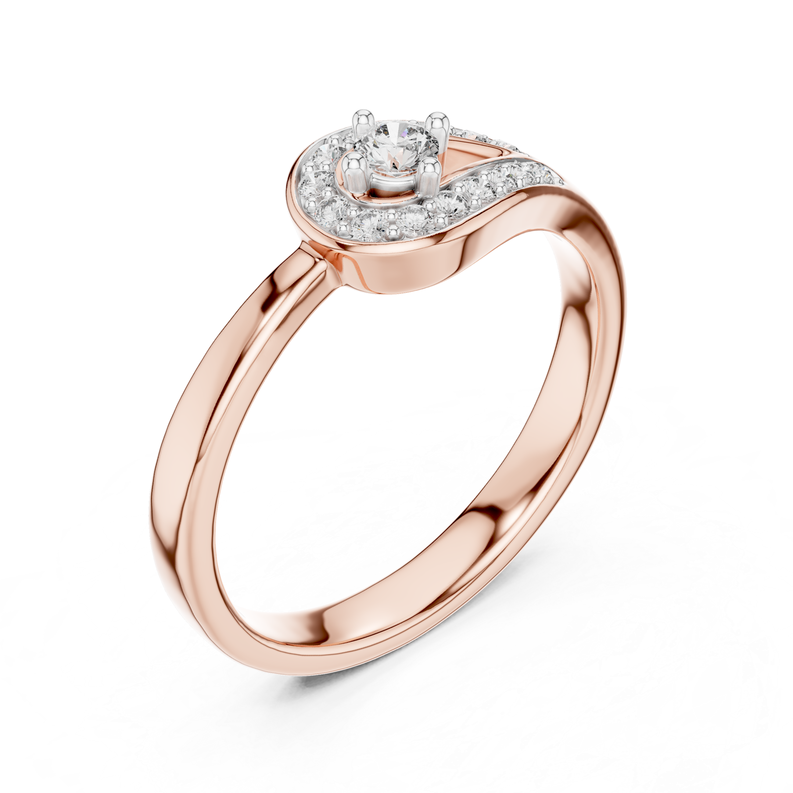 Pear Halo Diamond Ring – Design 12#10004