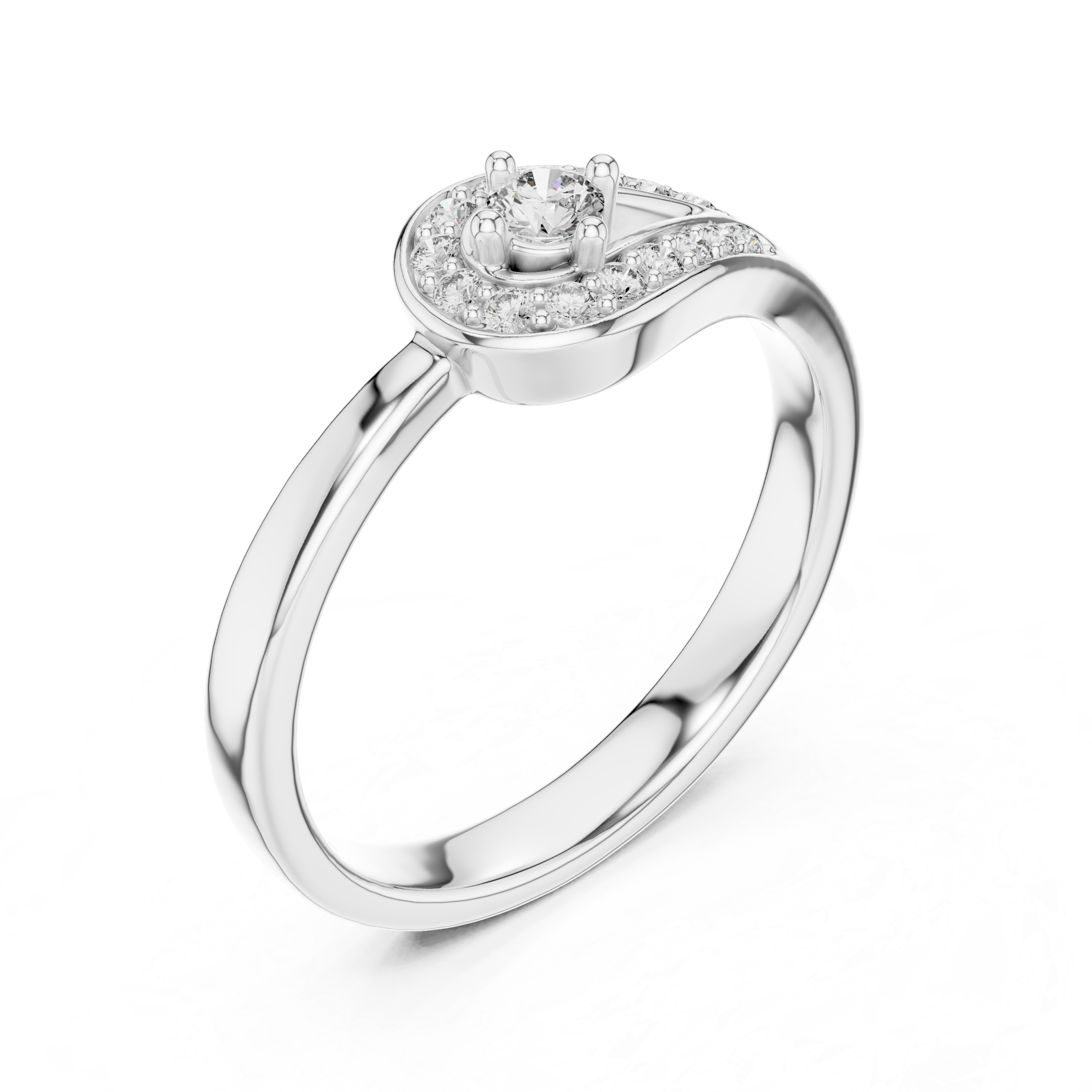 Pear Halo Diamond Ring – Design 12#10004
