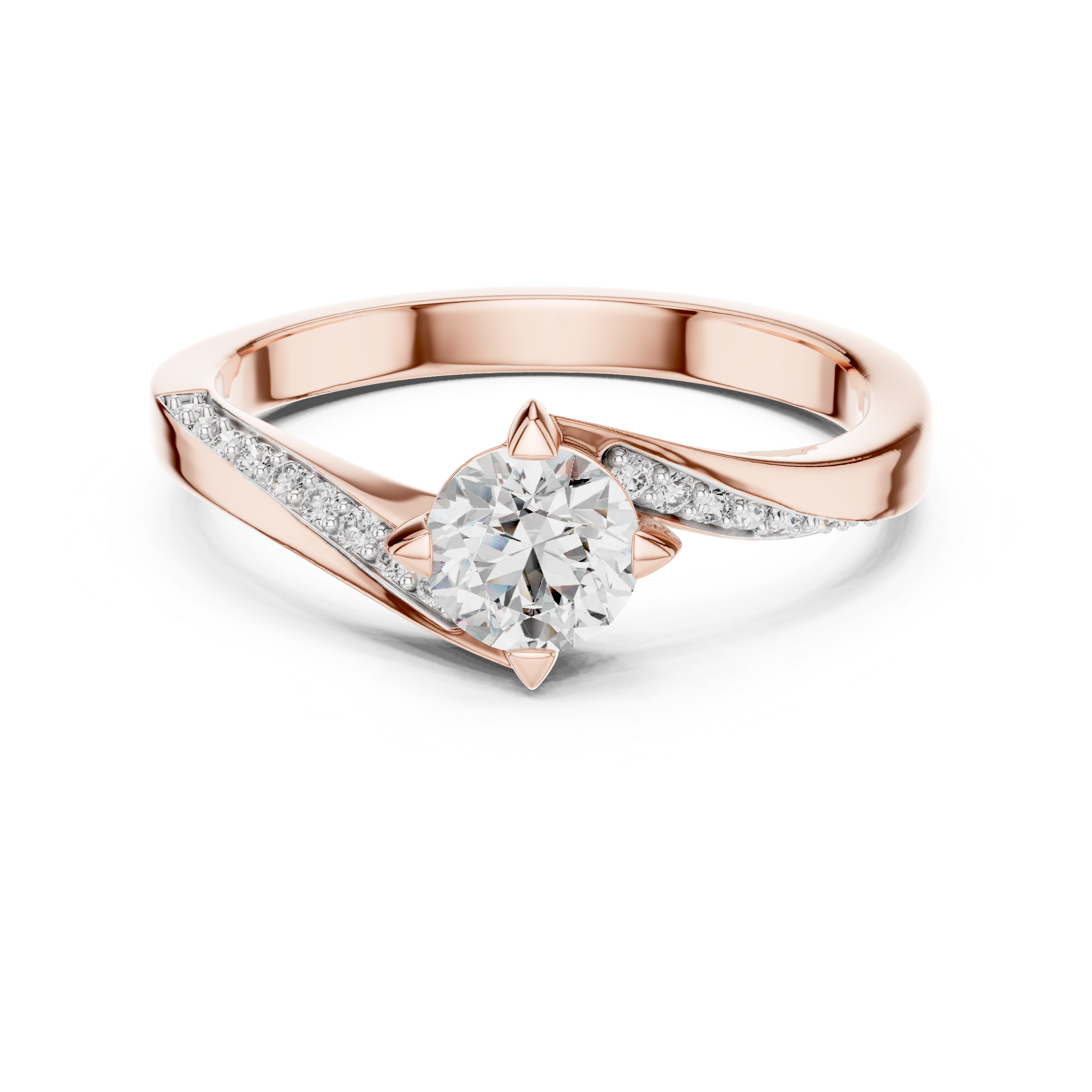 Round Diamond Twist Ring – Design 12#10006