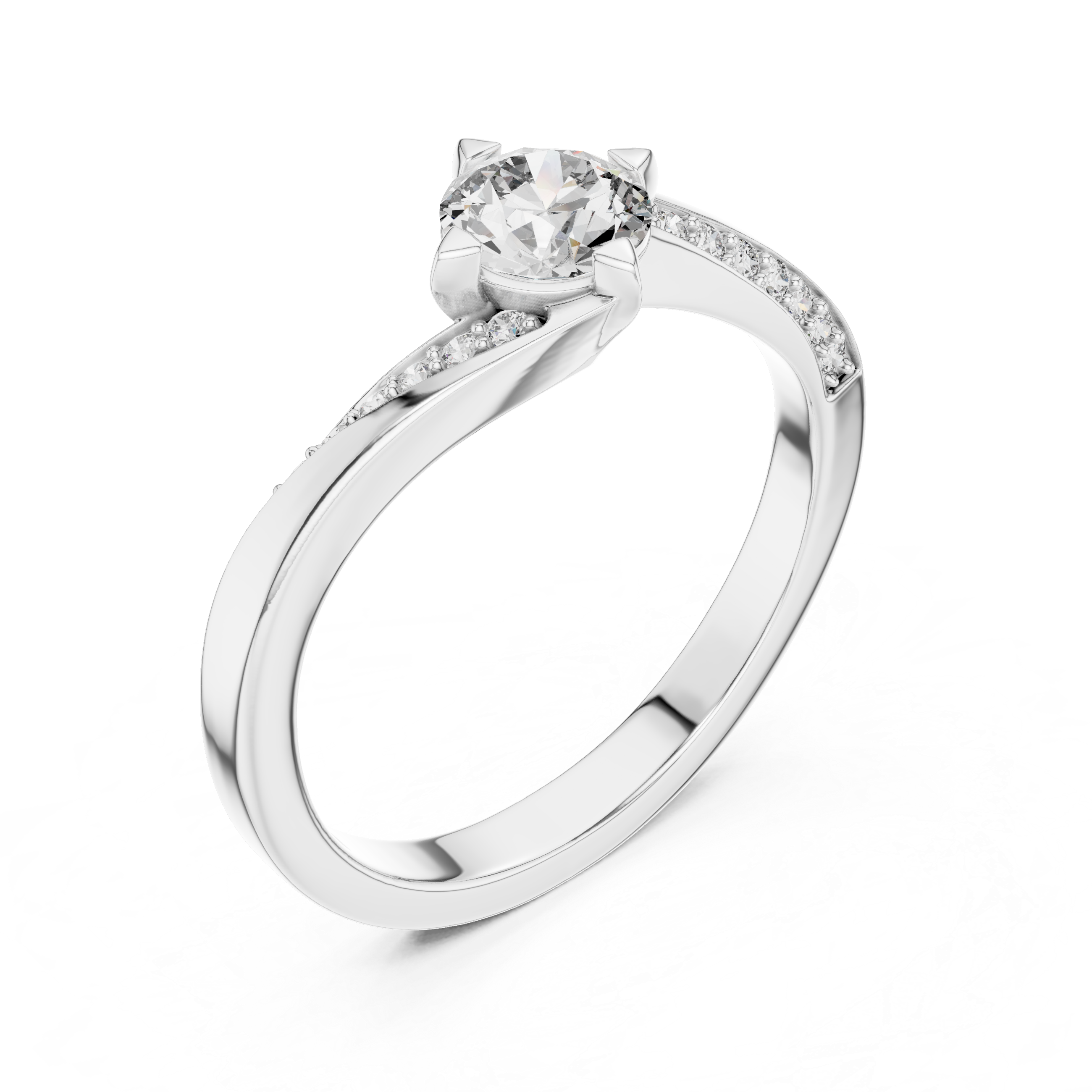 Round Diamond Twist Ring – Design 12#10006