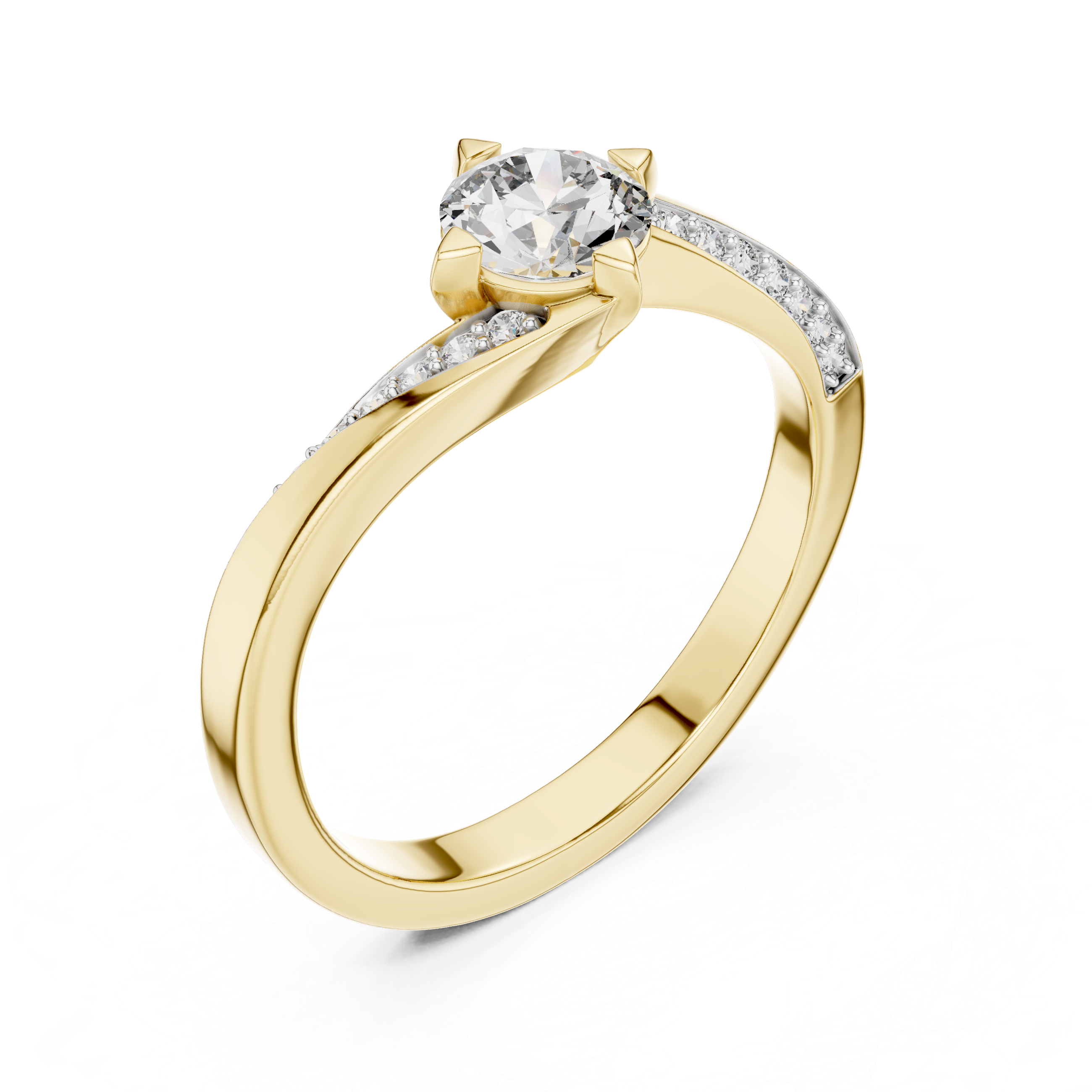 Round Diamond Twist Ring – Design 12#10006