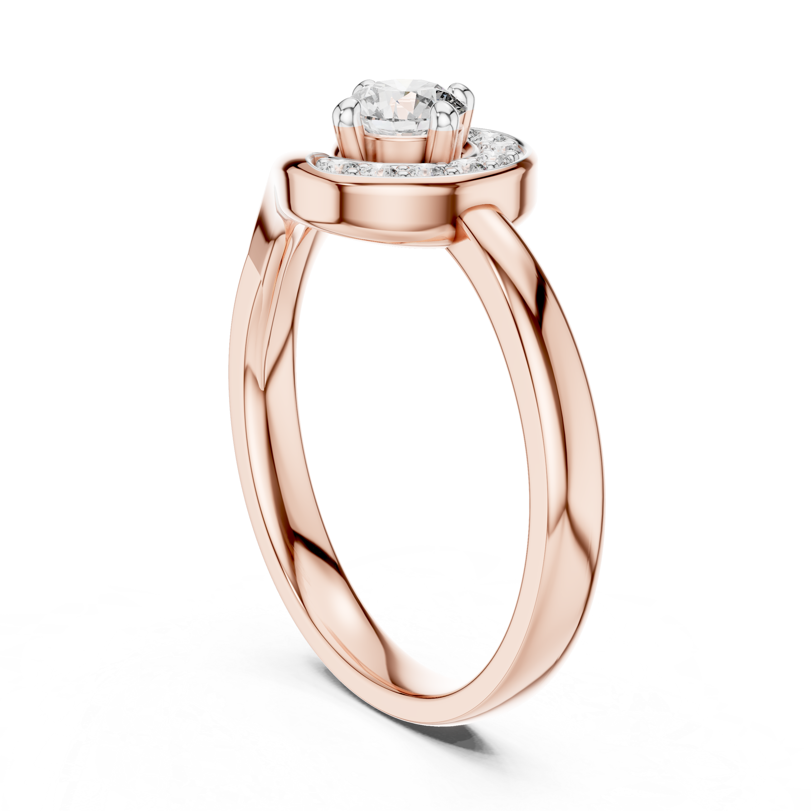Round Halo Bypass Diamond Ring – Design 12#10007