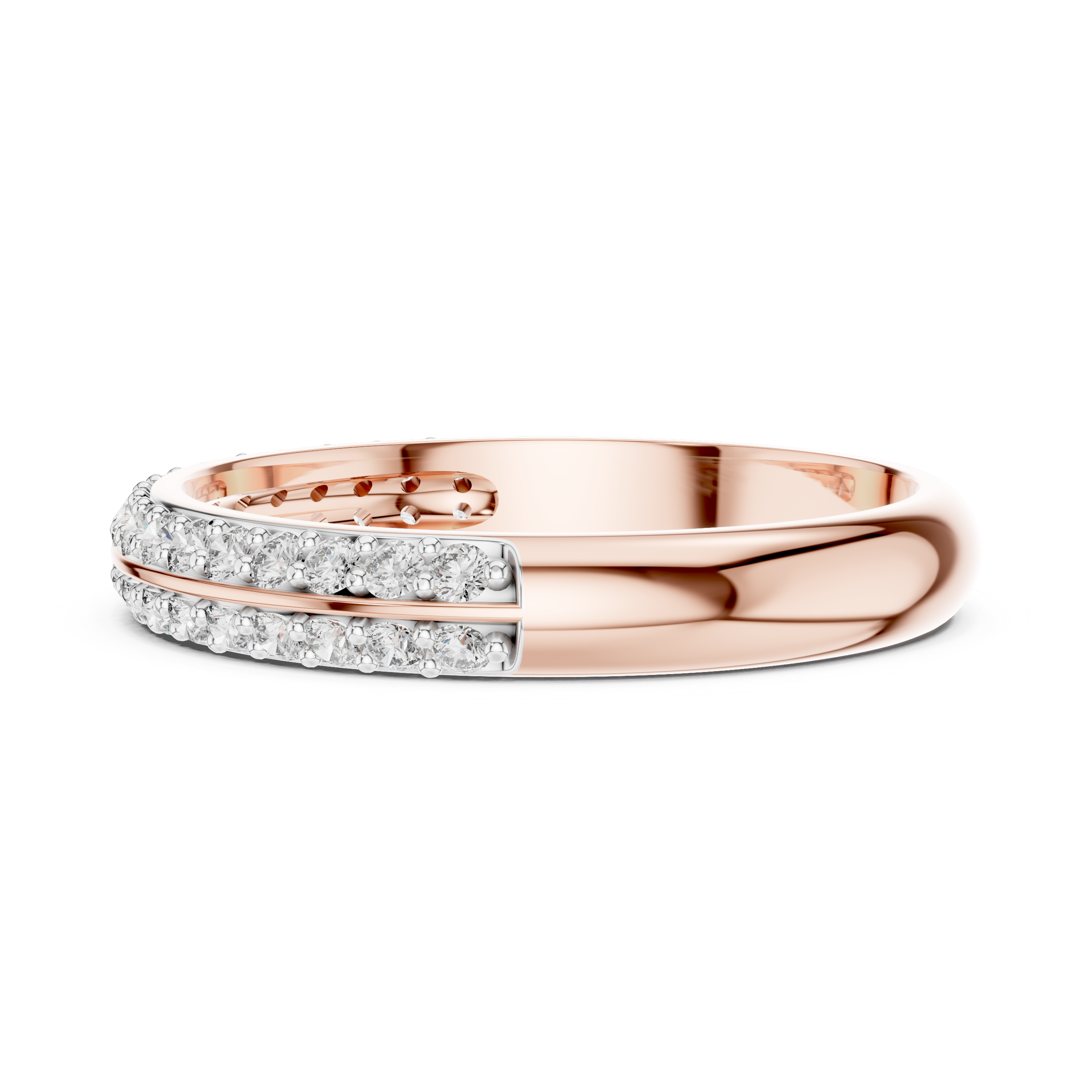 Split-Row Diamond Band – Design 12#10009