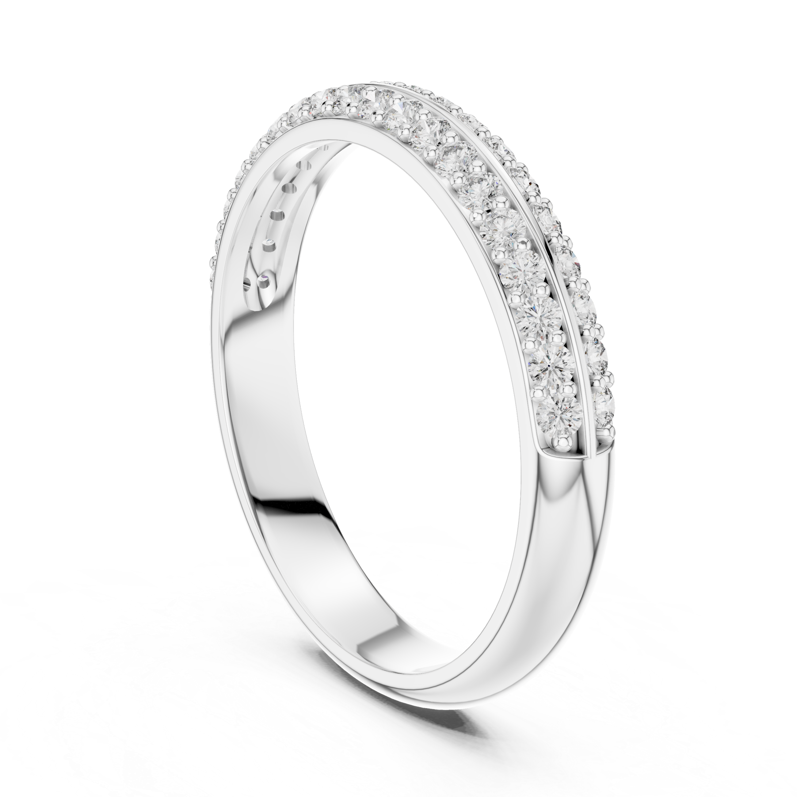 Split-Row Diamond Band – Design 12#10009