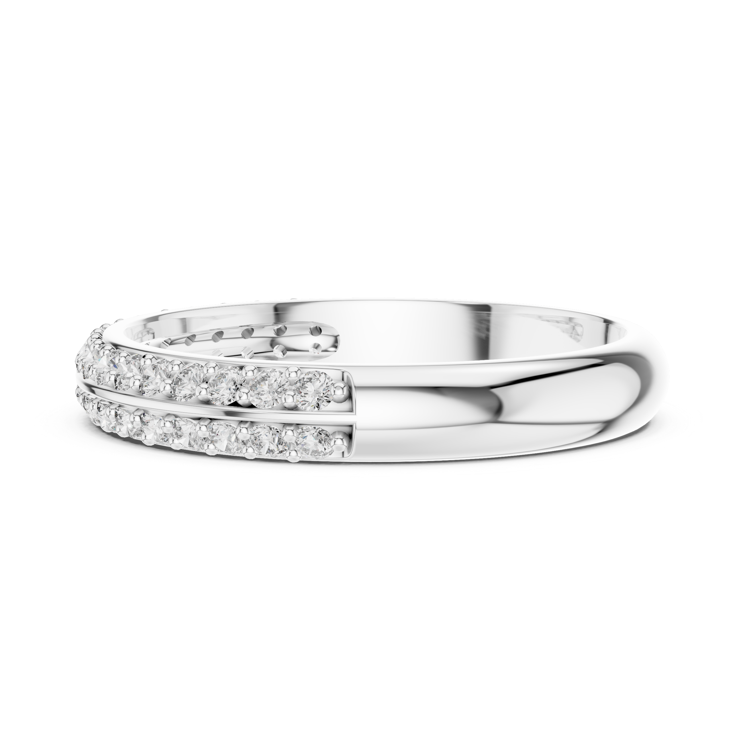 Split-Row Diamond Band – Design 12#10009