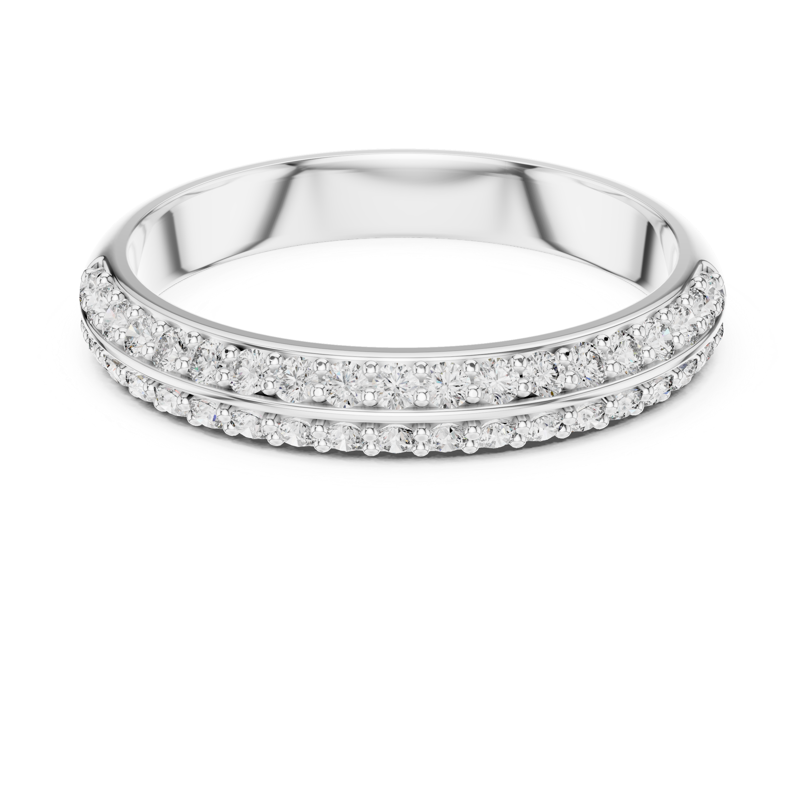 Split-Row Diamond Band – Design 12#10009