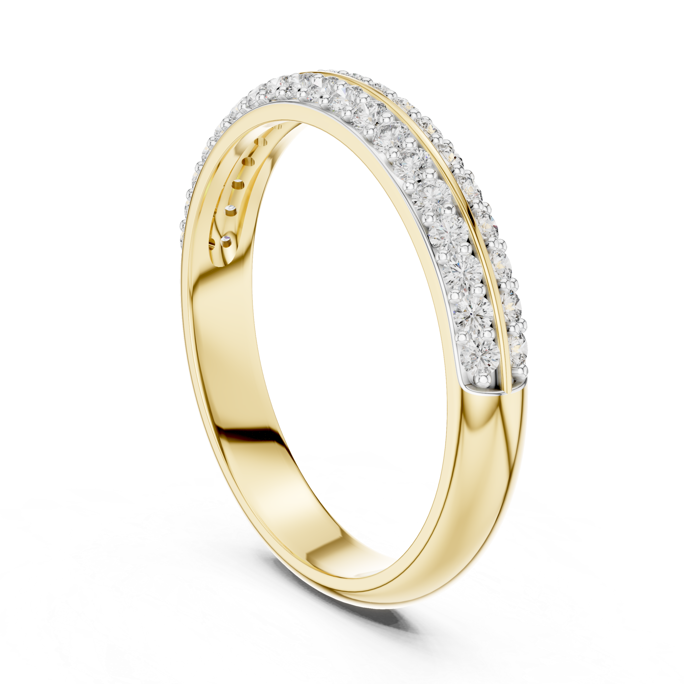 Split-Row Diamond Band – Design 12#10009