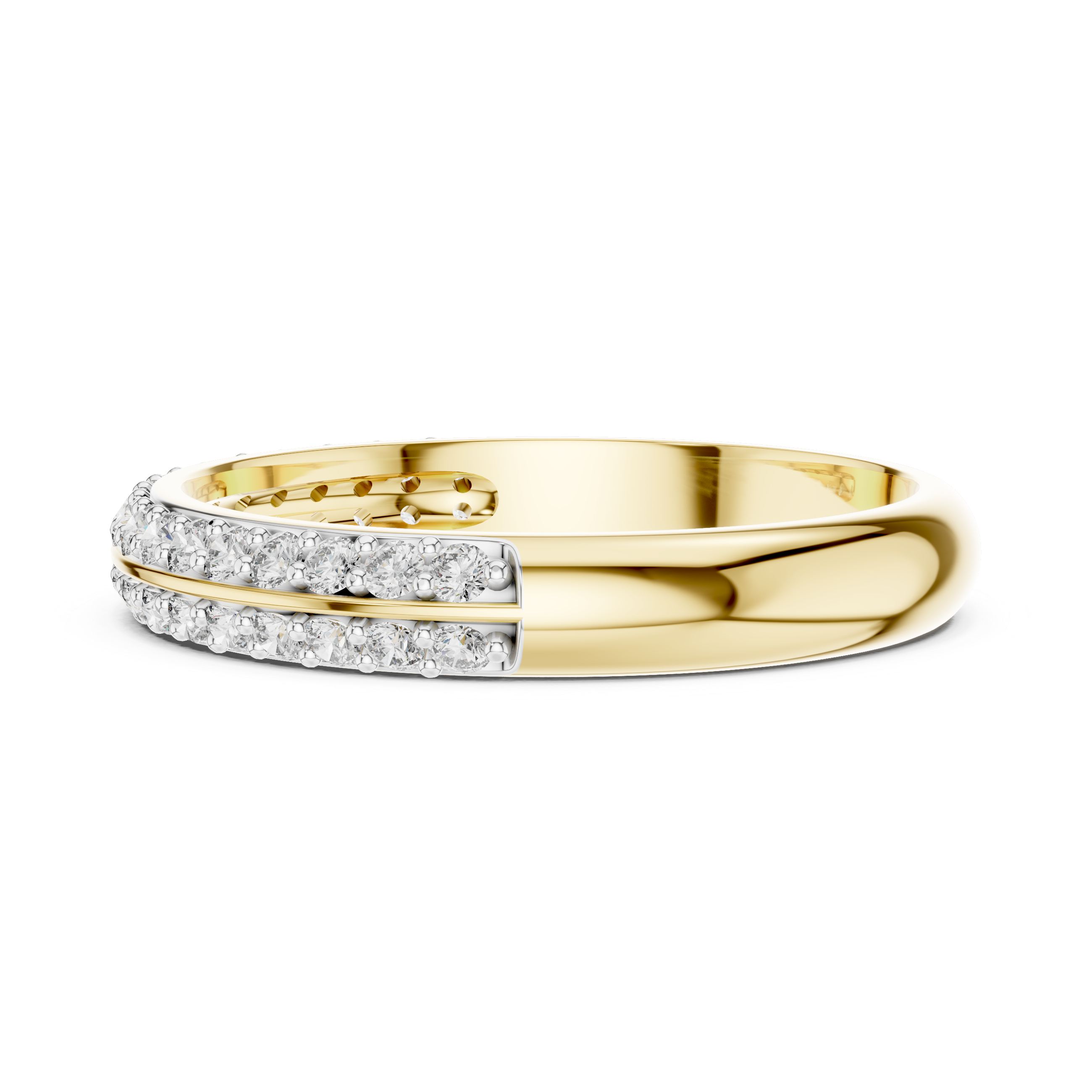 Split-Row Diamond Band – Design 12#10009