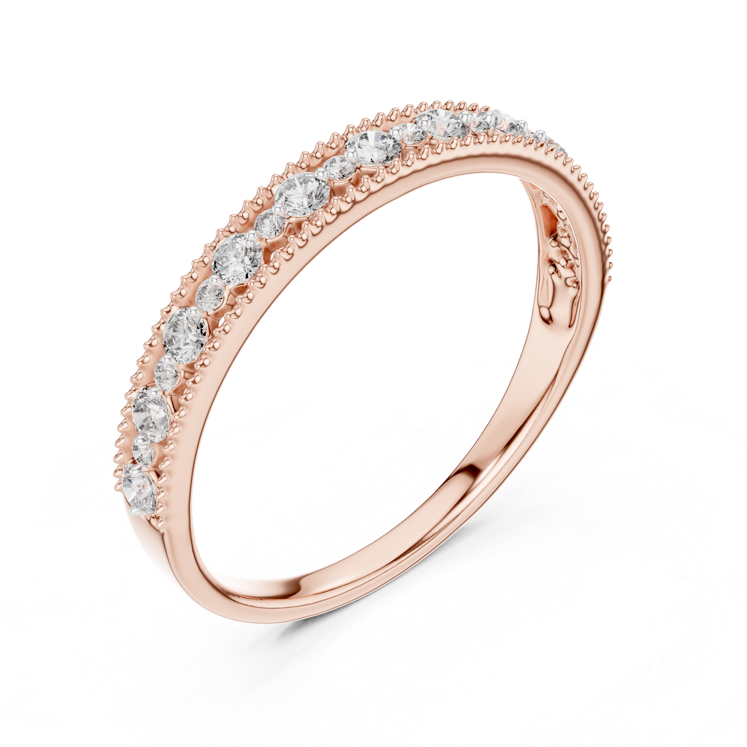 Graduated Round Diamond Band – Design 12#10011