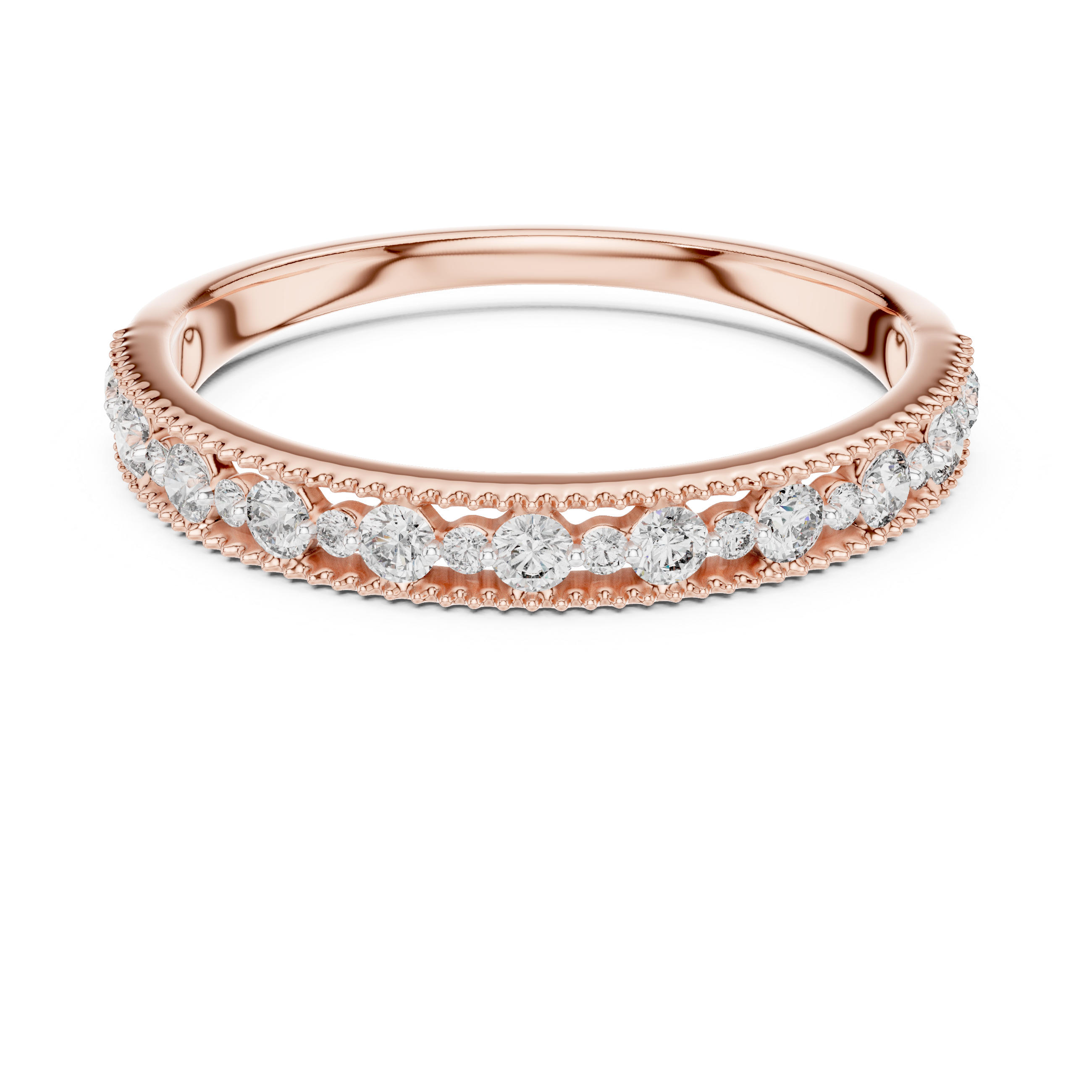 Graduated Round Diamond Band – Design 12#10011