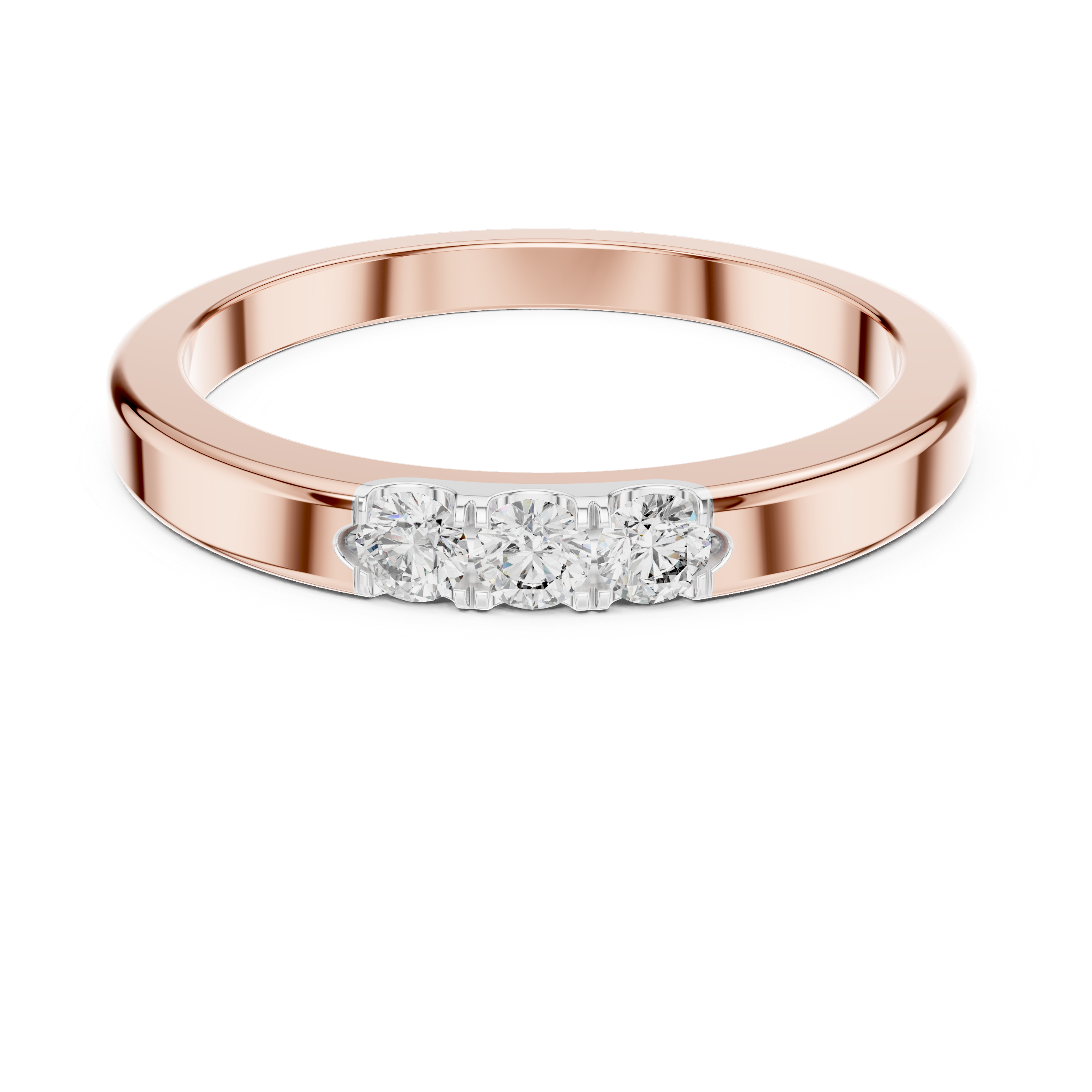 Three-Stone Round Diamond Band – Design 12#10013