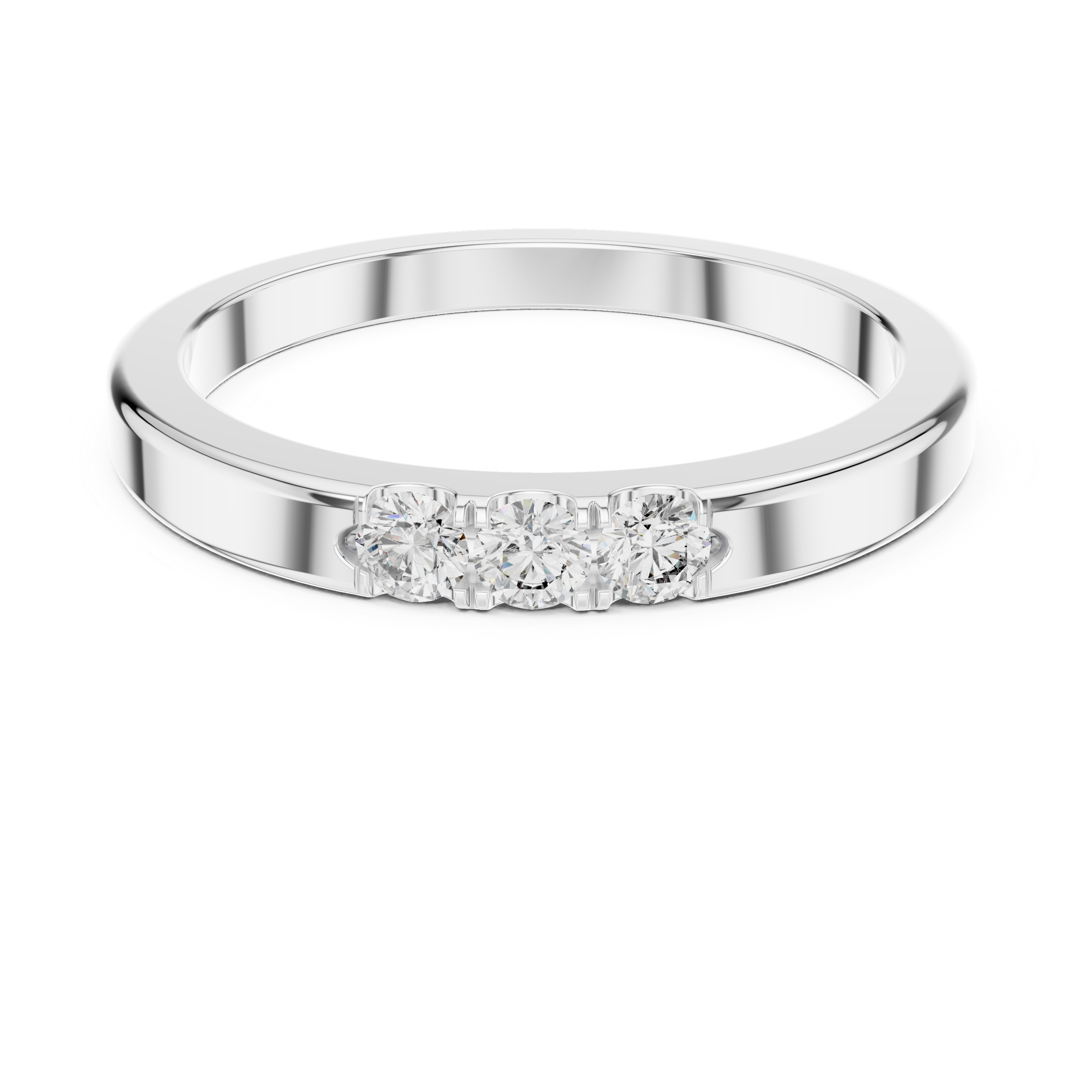 Three-Stone Round Diamond Band – Design 12#10013