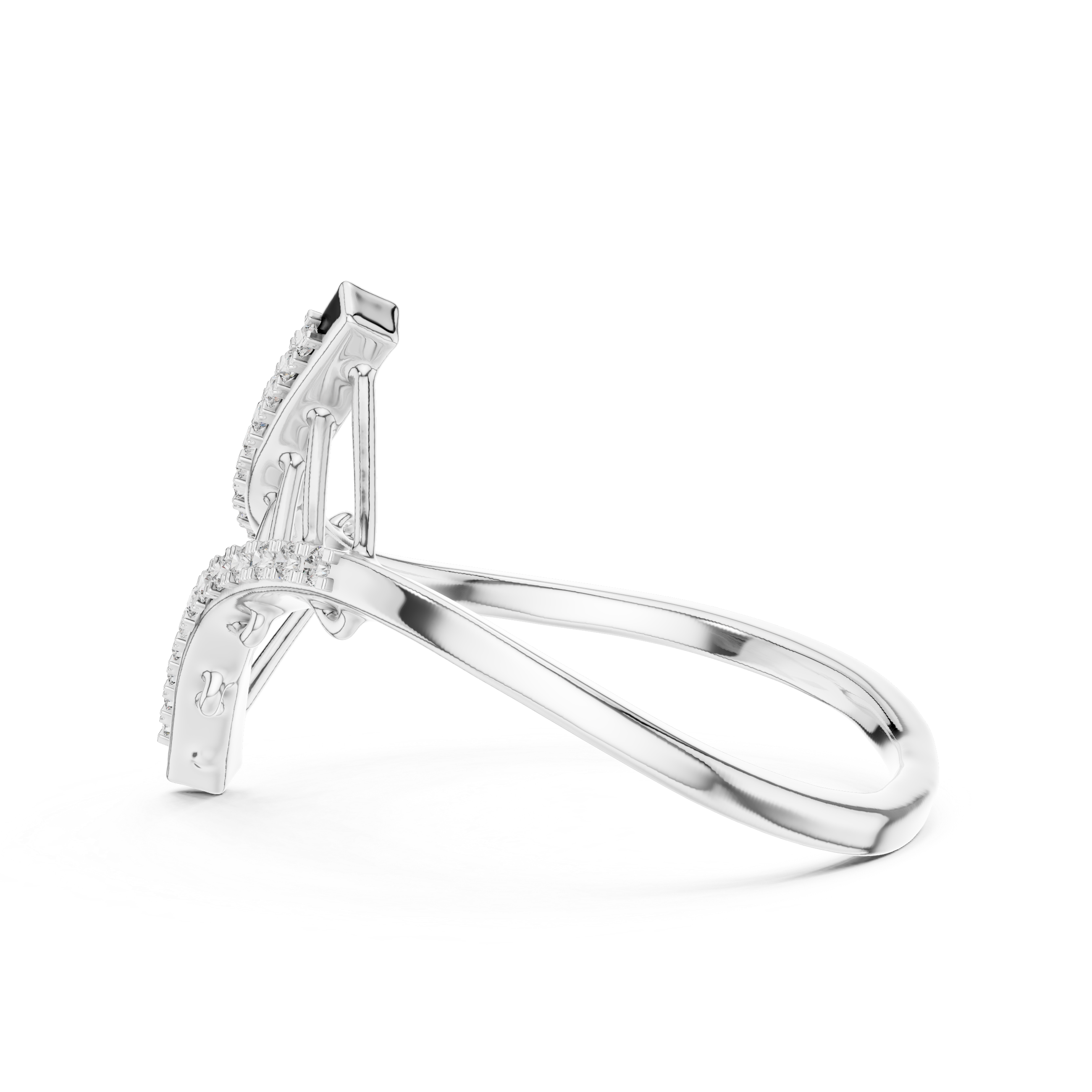 Diamond Geometric Crossover Ring – Design 12#10042