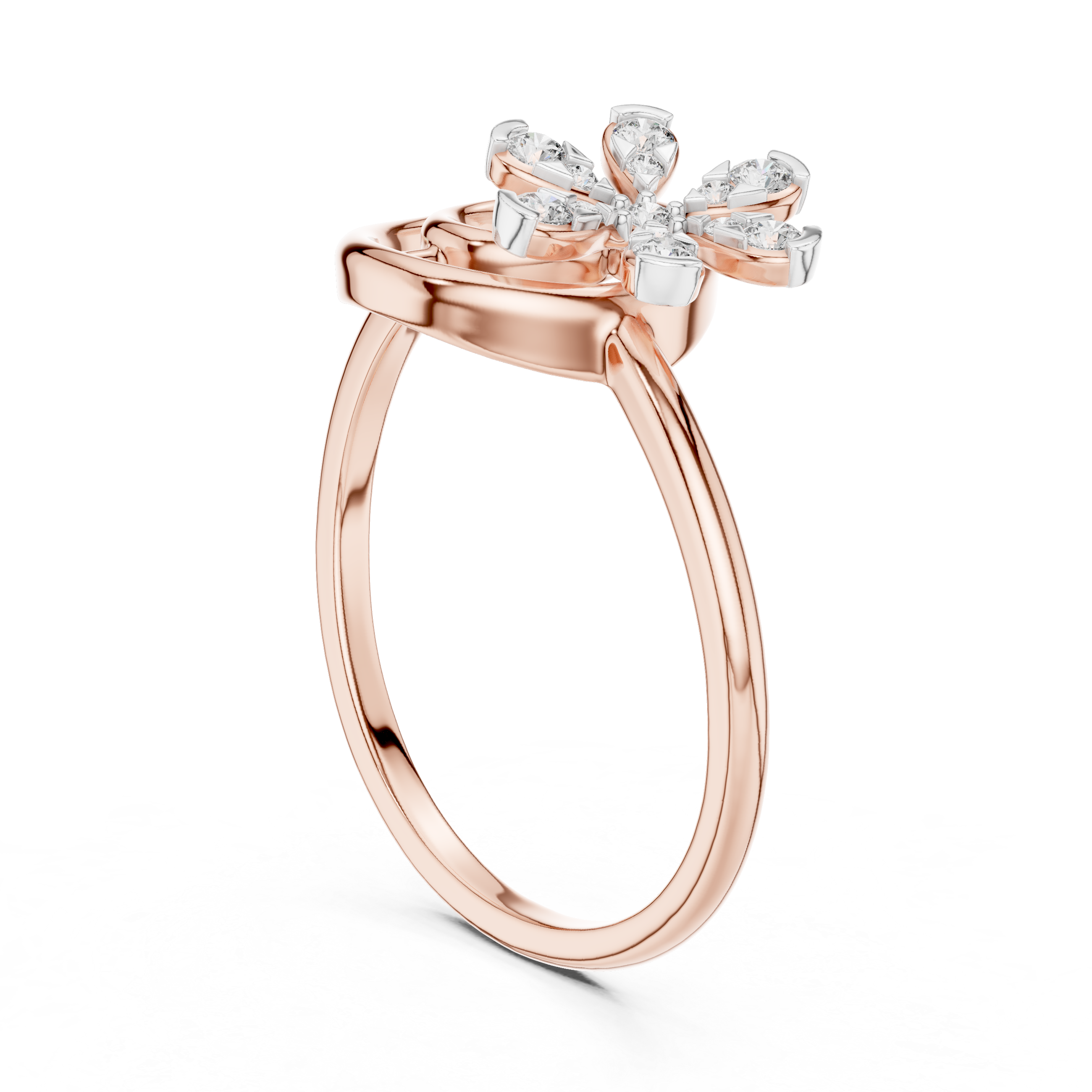 Diamond Floral Swirl Ring – Design 12#10043
