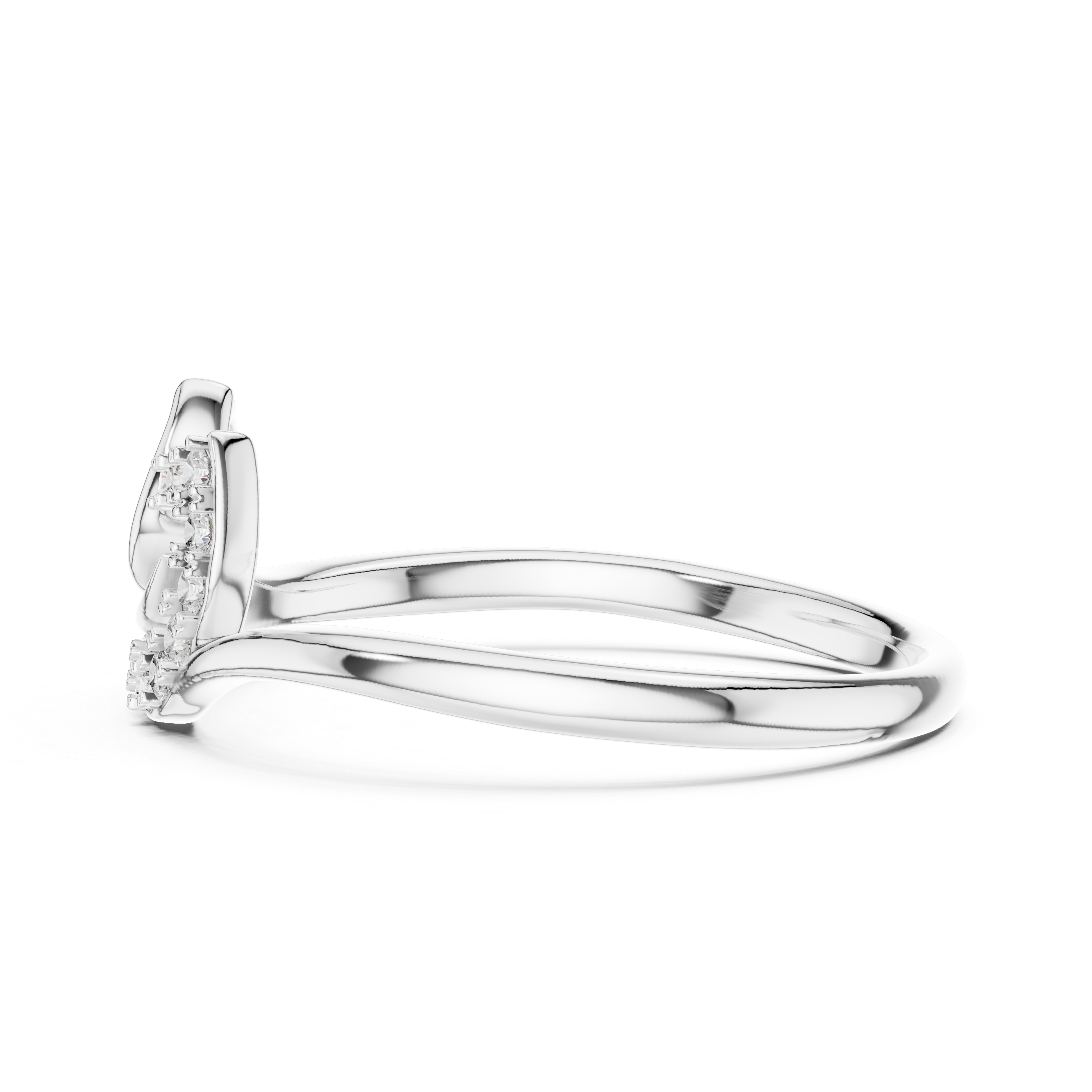 Diamond Layered Leaf Ring – Design 12#10047