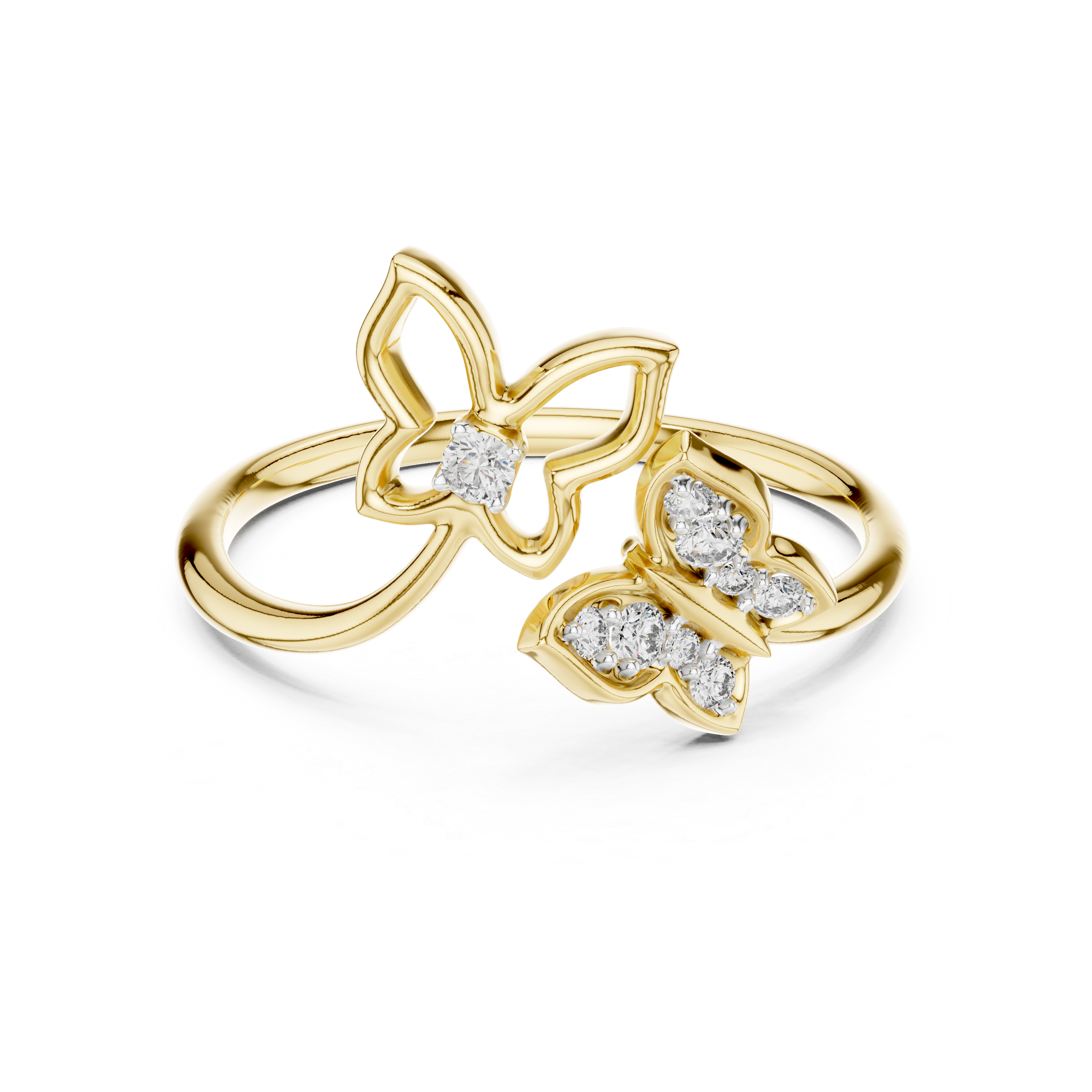 Diamond Double Butterfly Ring – Design 12#10048
