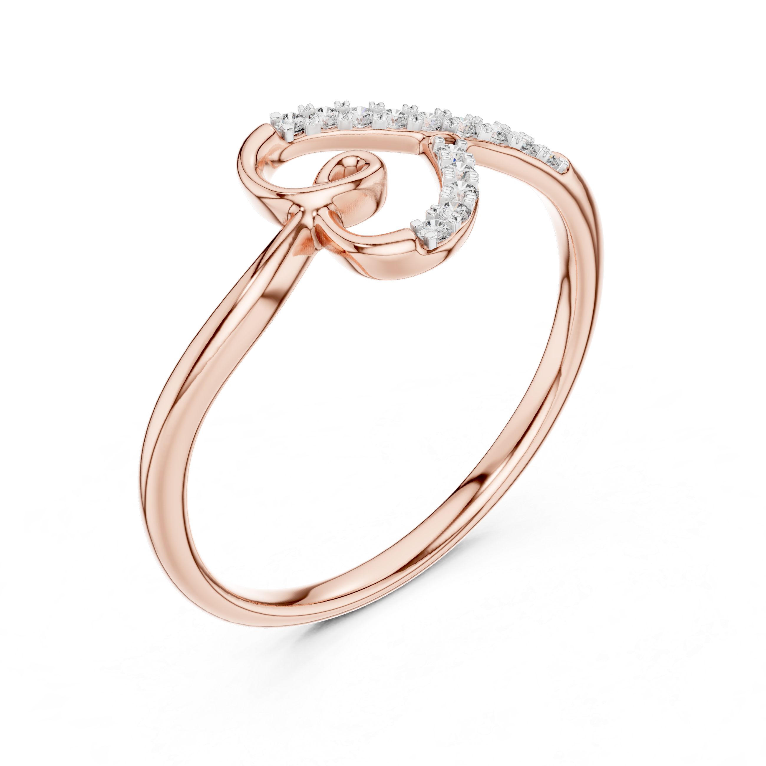 Diamond Loop Ribbon Ring – Design 12#10049