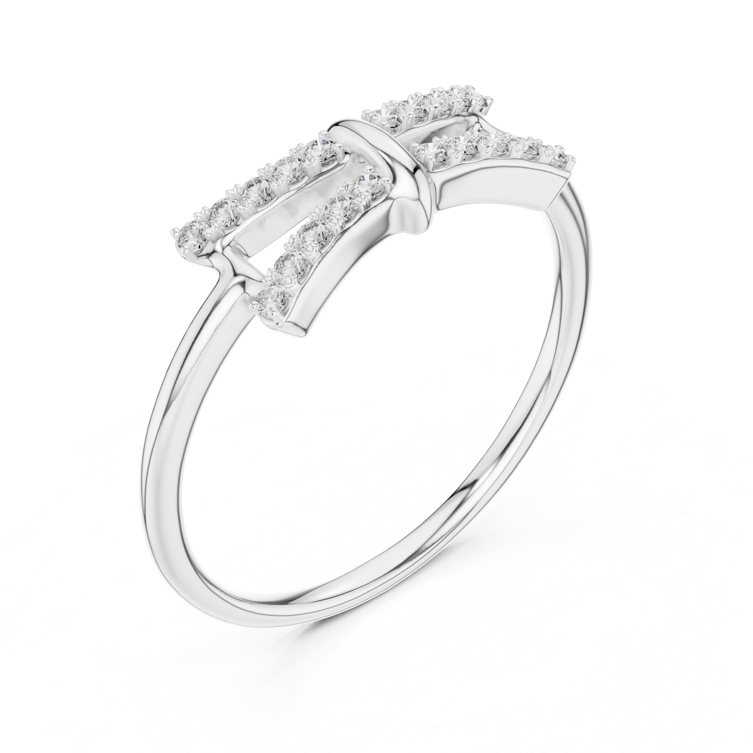 Diamond Bow Ribbon Ring – Design 12#10050