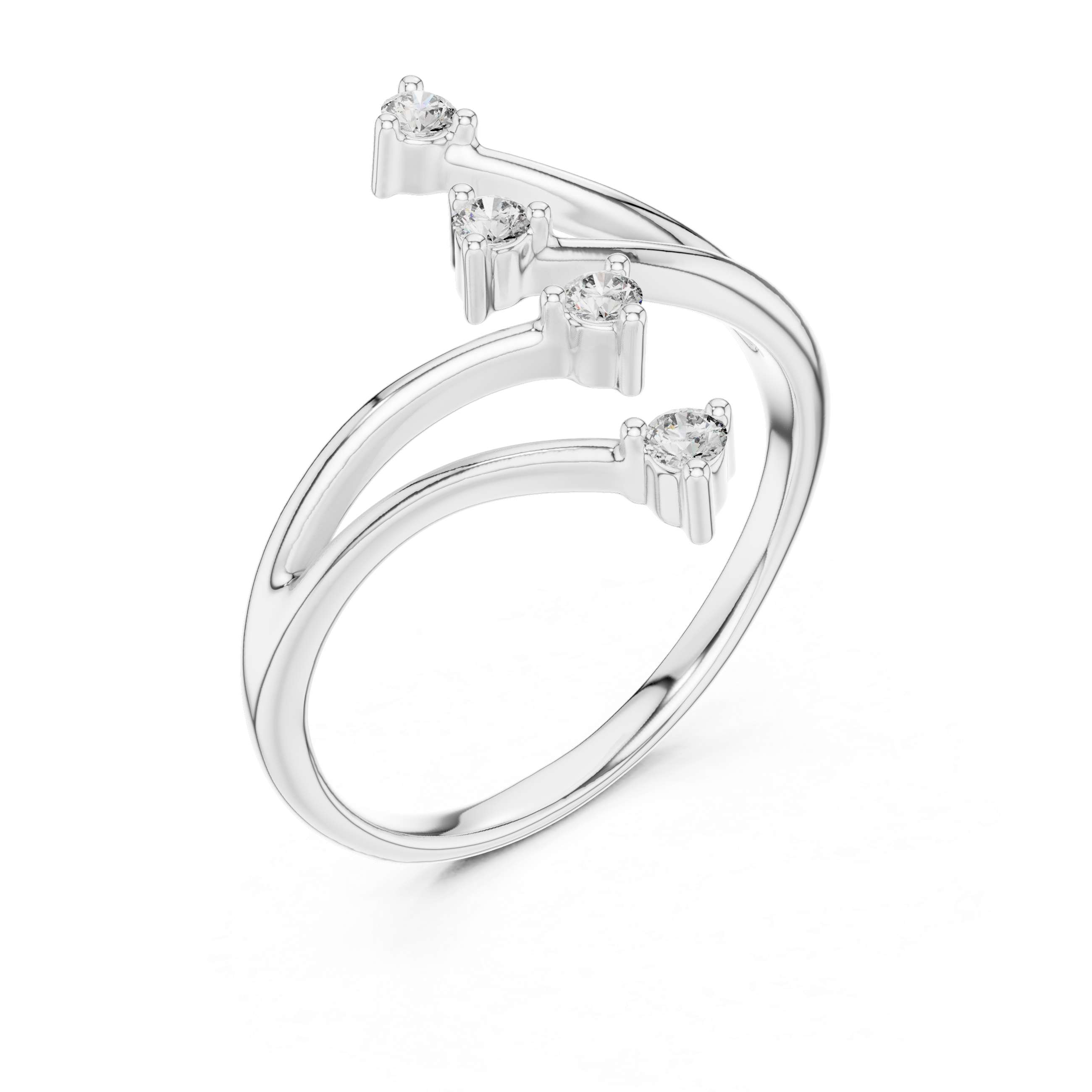 Diamond Branch Open Ring – Design 12#10052