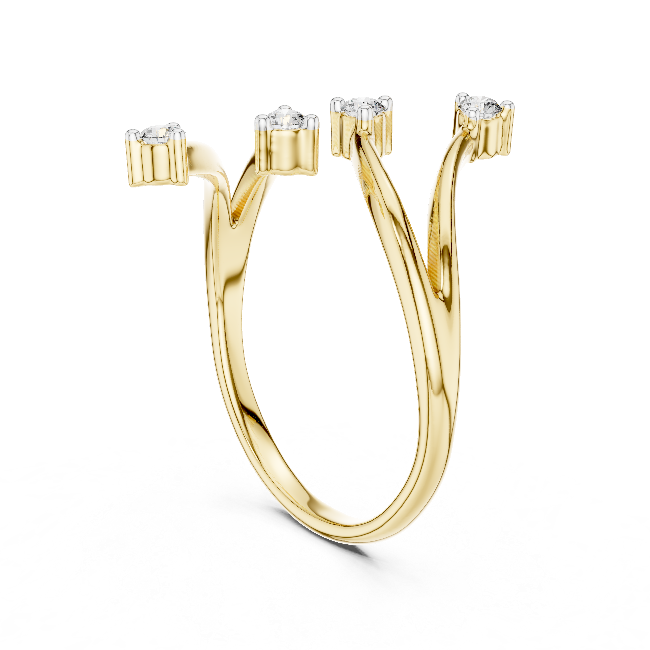 Diamond Branch Open Ring – Design 12#10052
