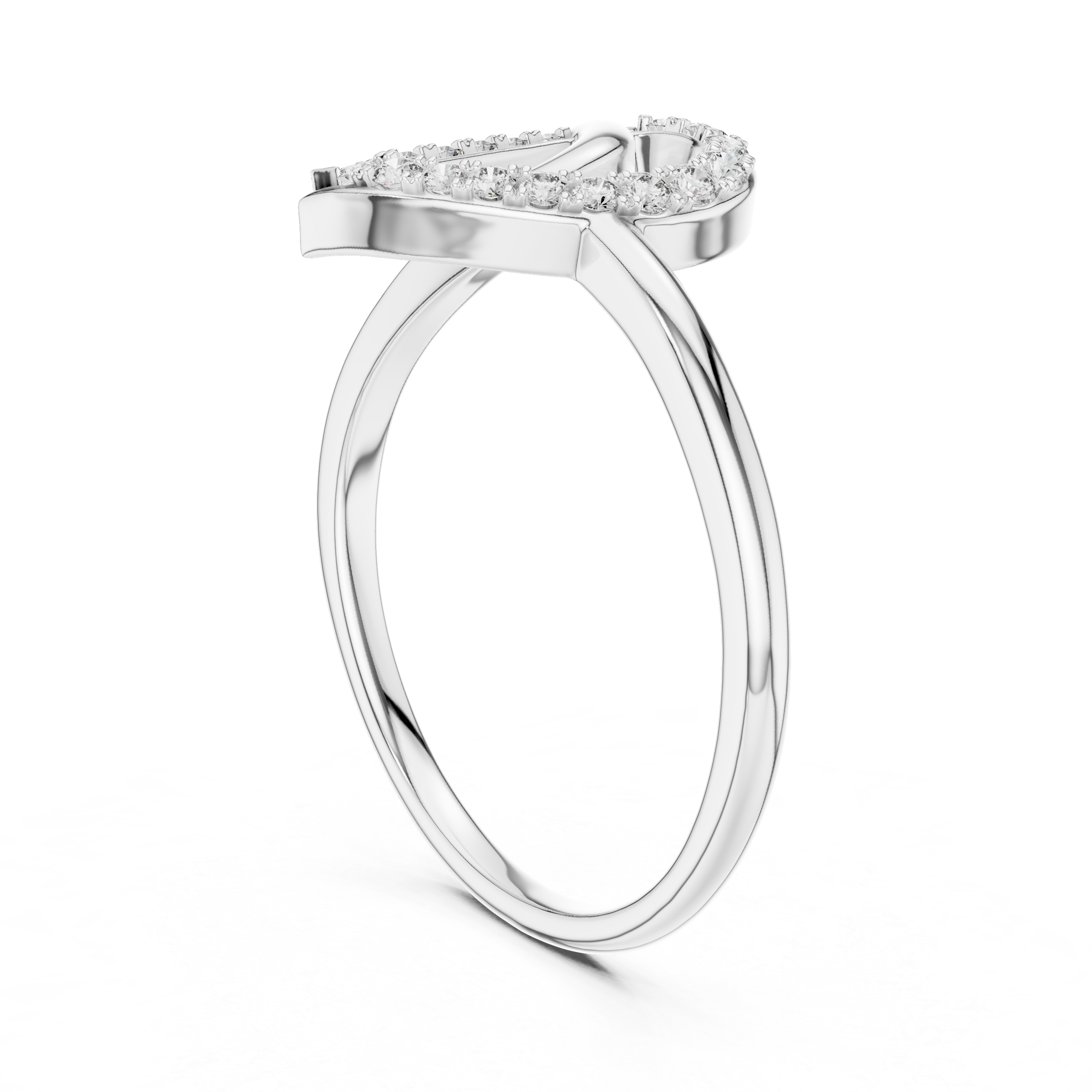 Diamond Looping Leaf Ring – Design 12#10053
