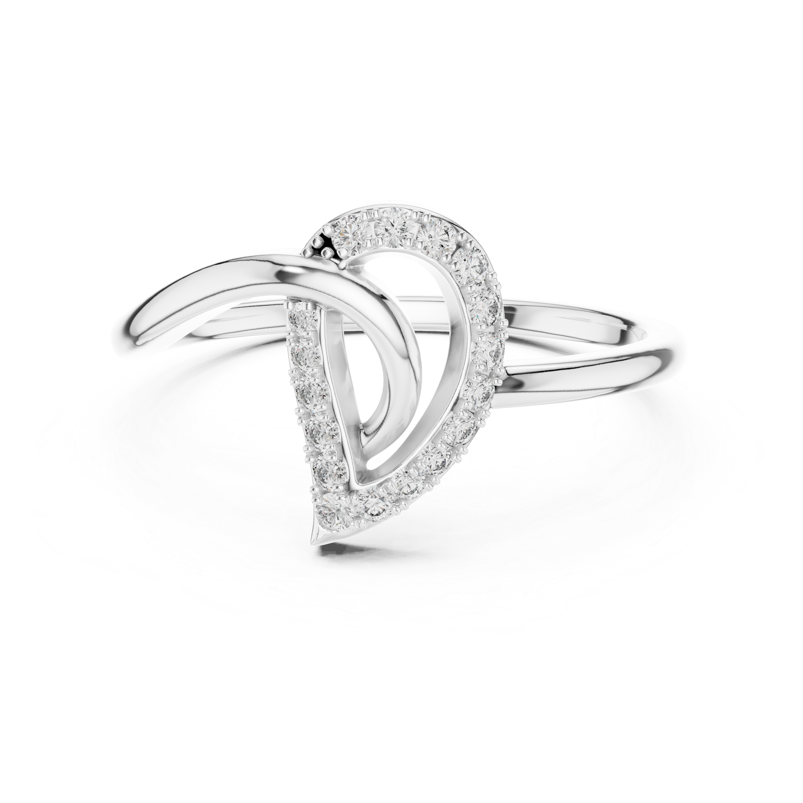 Diamond Looping Leaf Ring – Design 12#10053