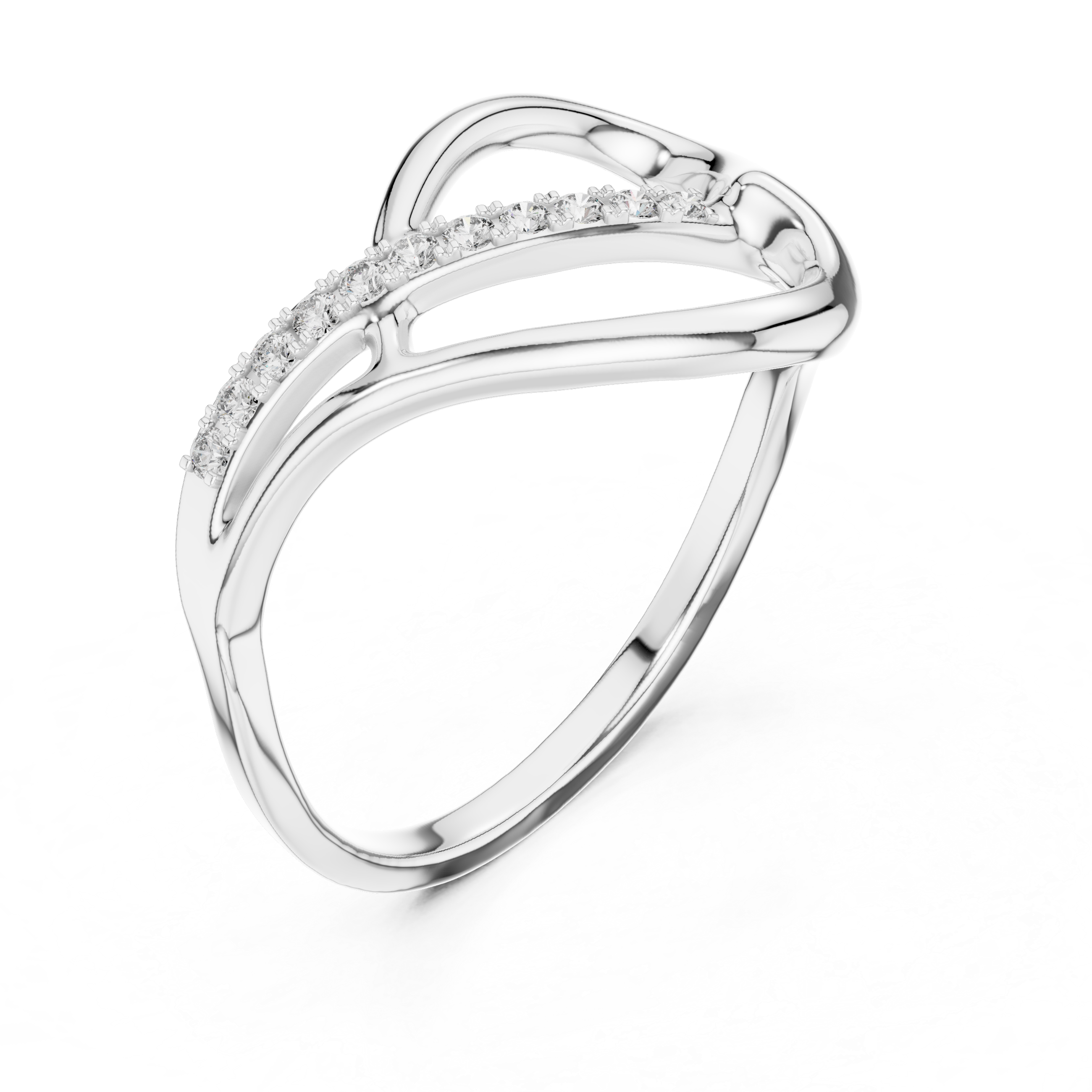 Diamond Infinity Crossover Ring – Design 12#10054