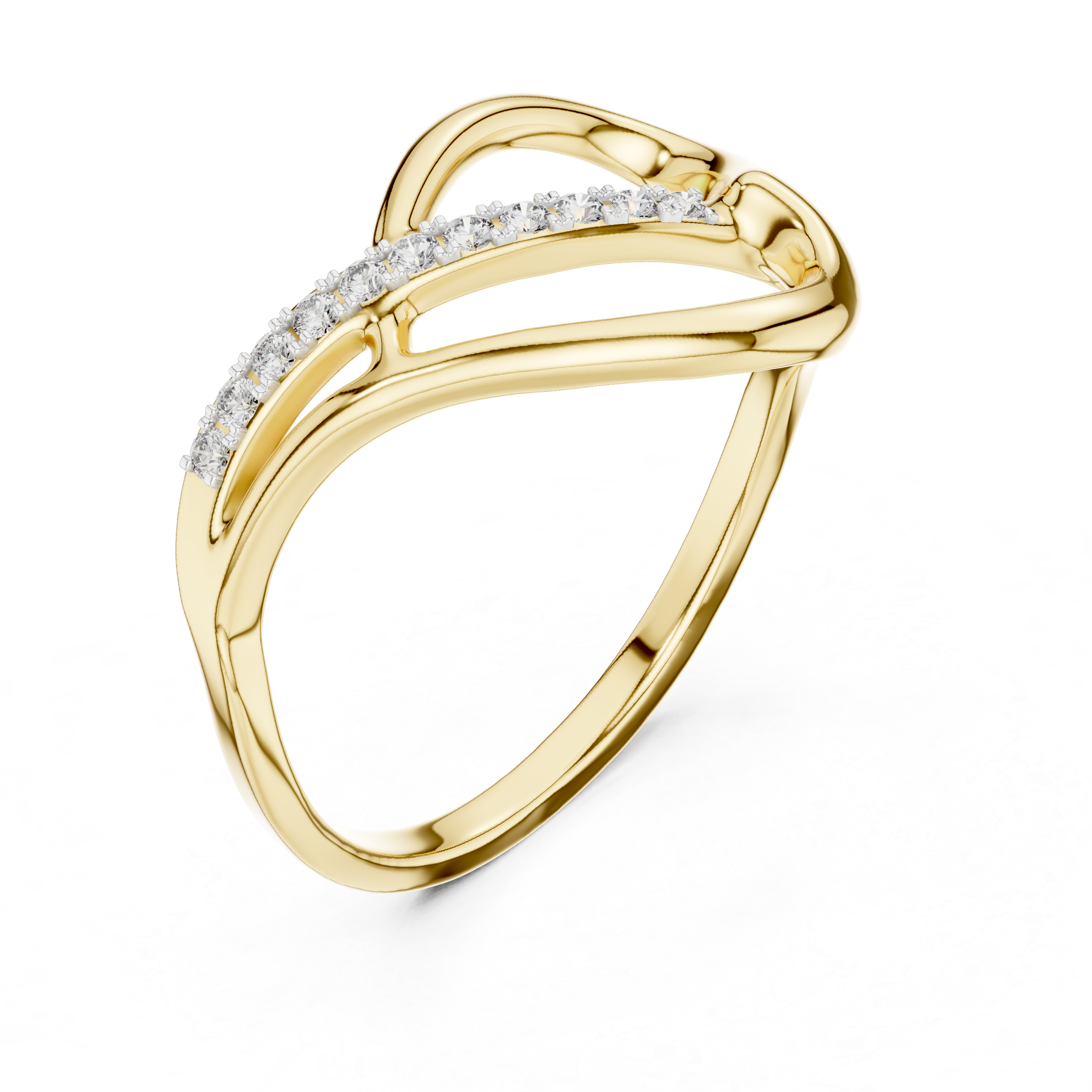 Diamond Infinity Crossover Ring – Design 12#10054