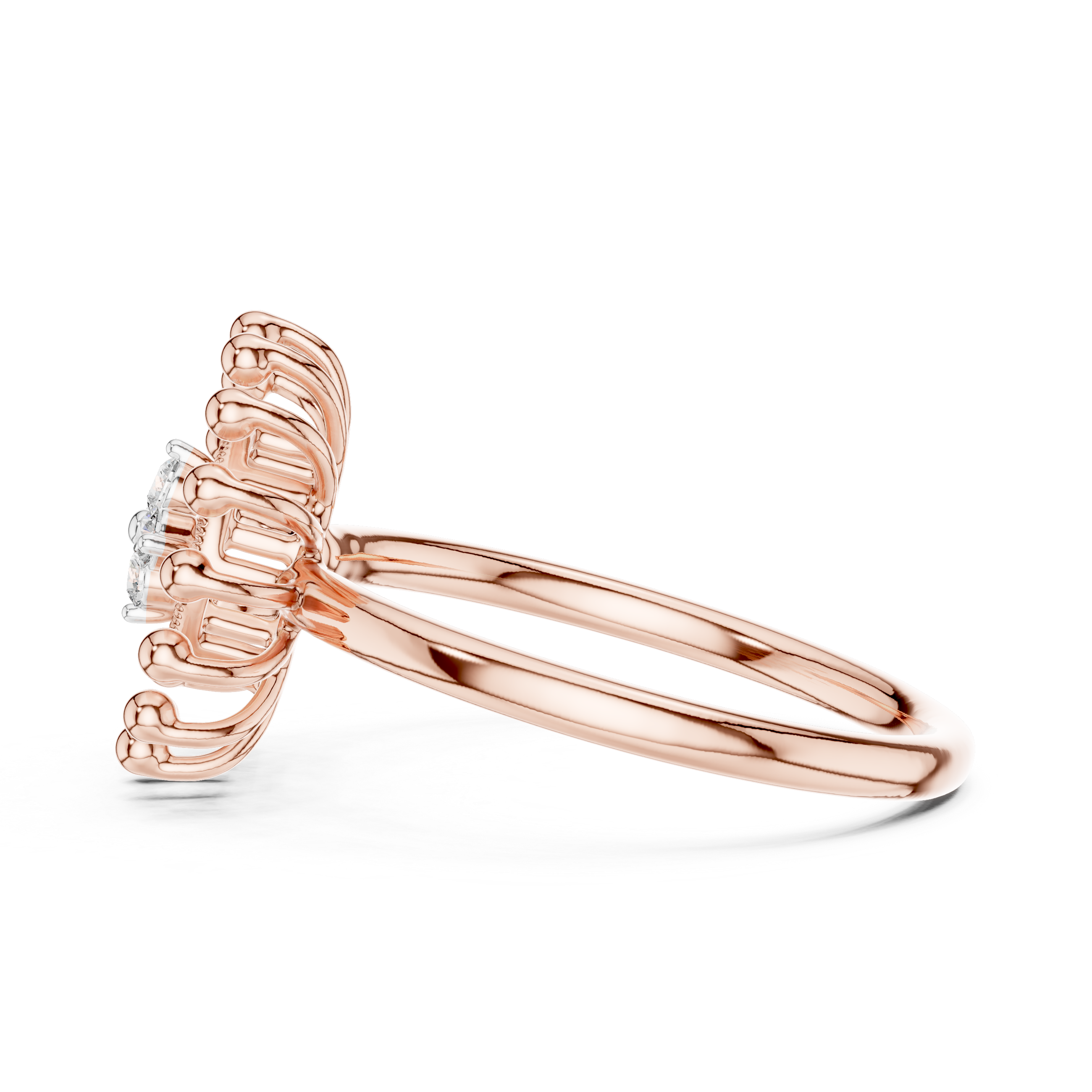 Diamond Sunburst Crown Ring – Design 12#10056