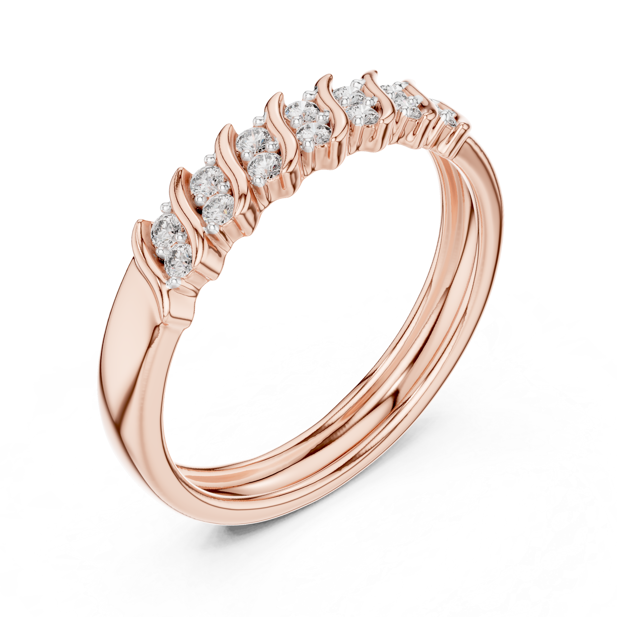 Diamond Interlocking Ribbon Ring – Design 12#10059