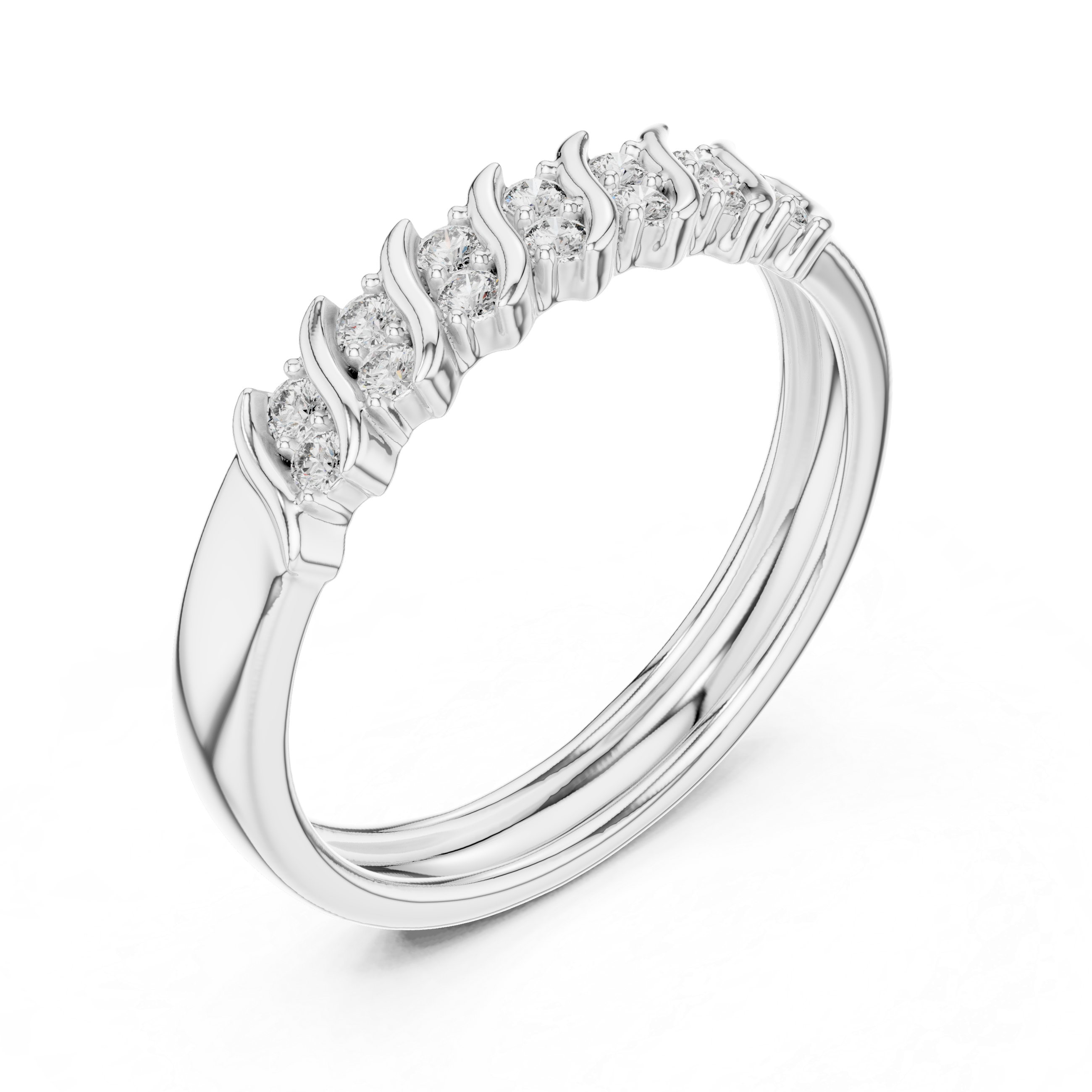 Diamond Interlocking Ribbon Ring – Design 12#10059