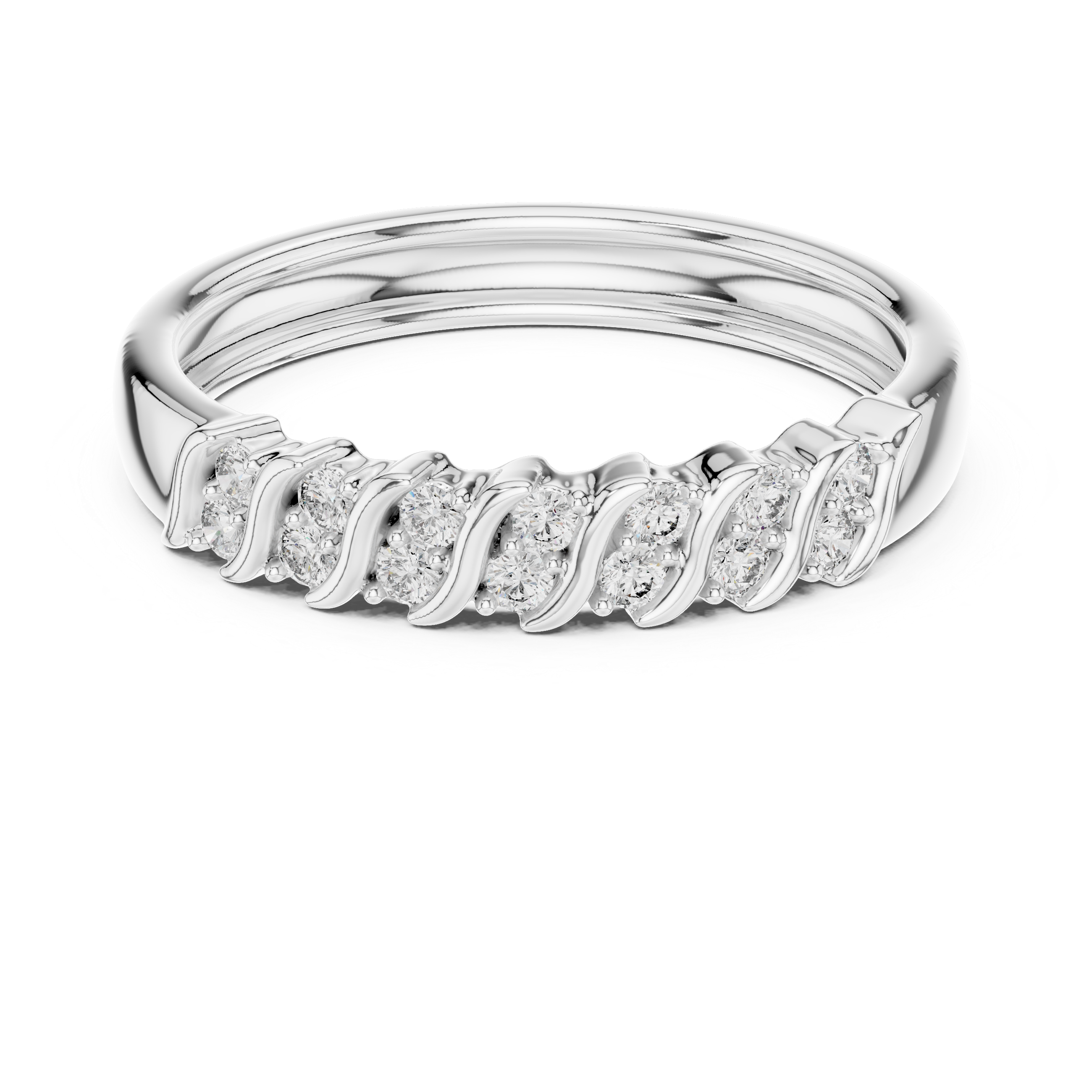 Diamond Interlocking Ribbon Ring – Design 12#10059