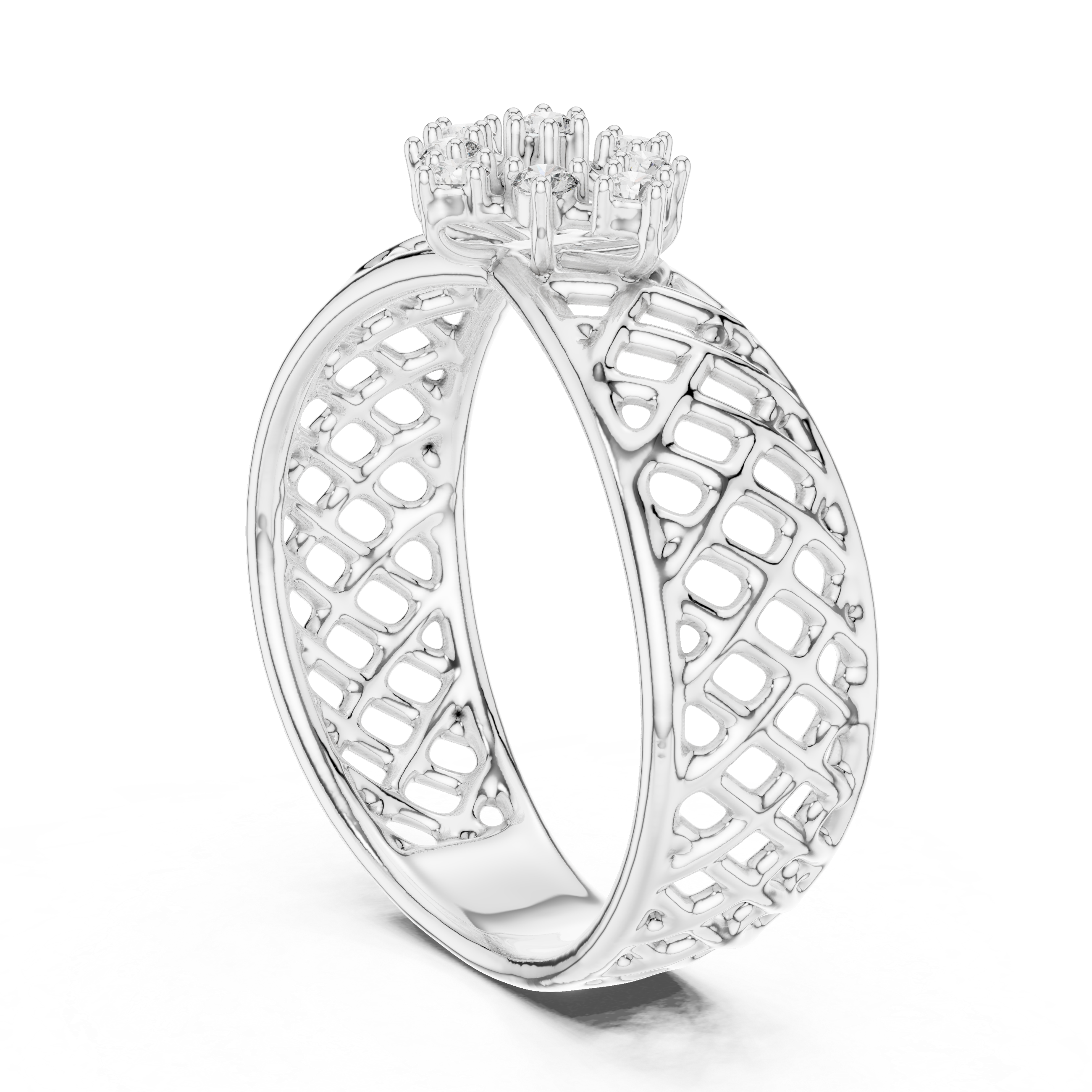 Diamond Woven Floral Ring – Design 12#10062