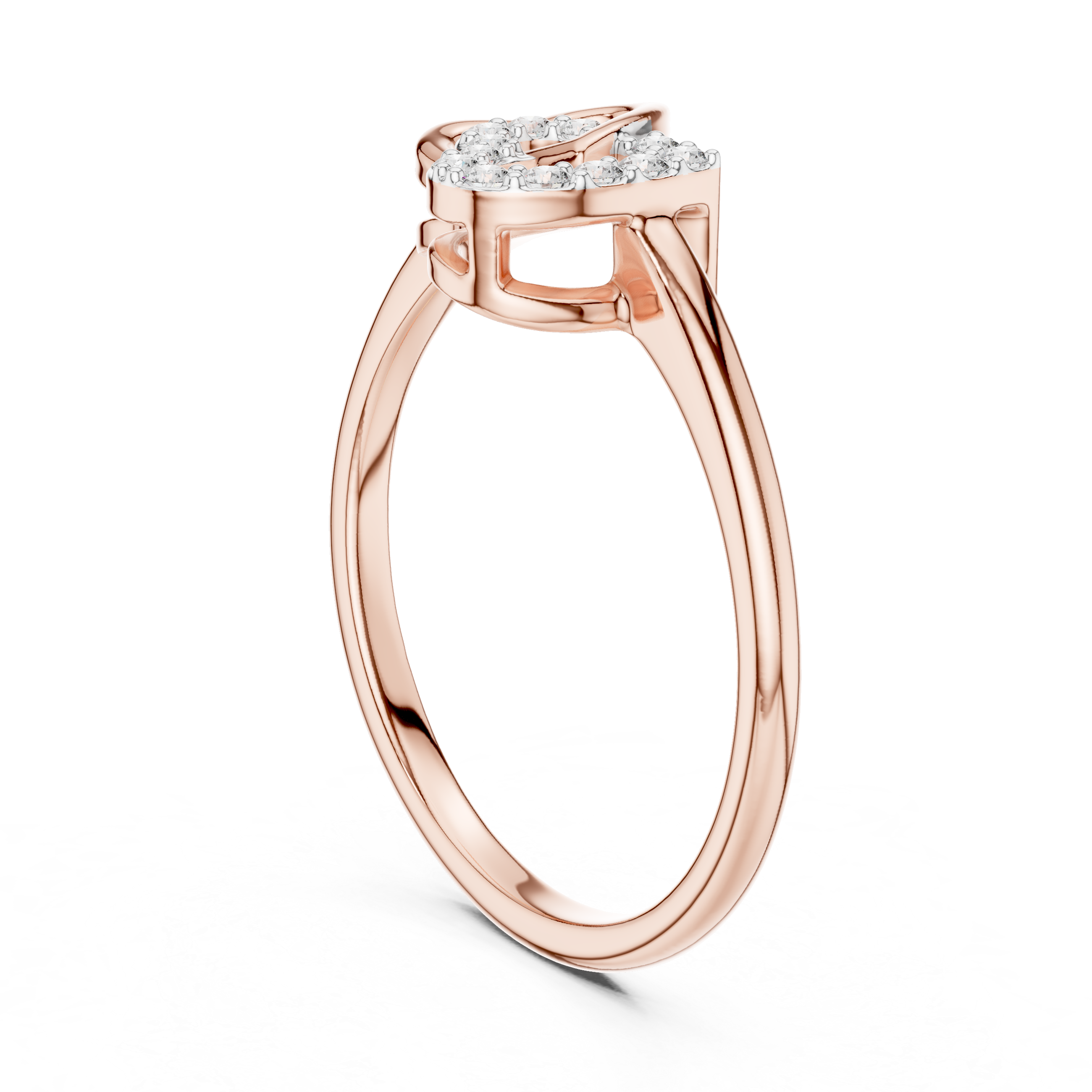 Diamond Double Heart Ring – Design 12#10064