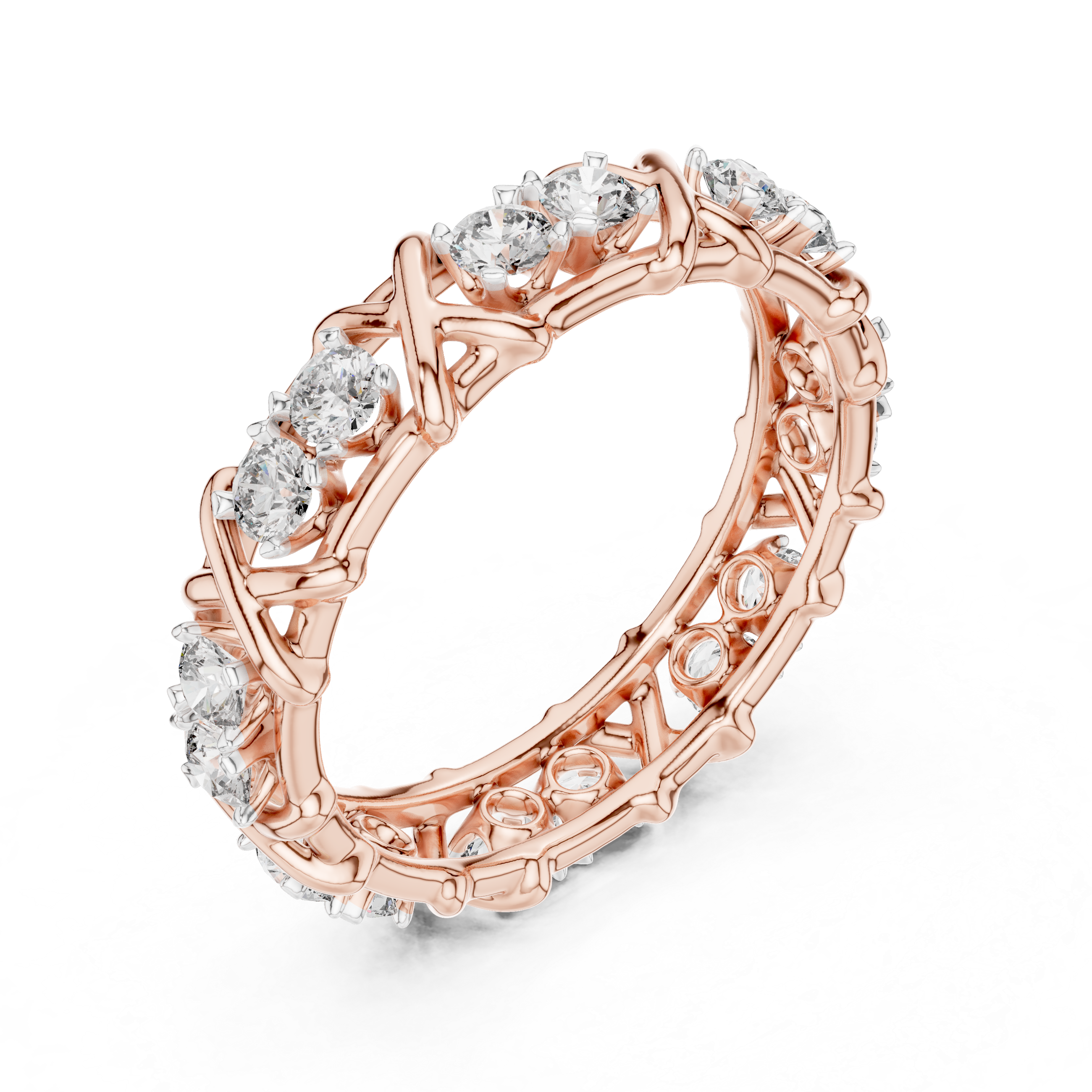 Diamond Woven Eternity Band – Design 12#10065