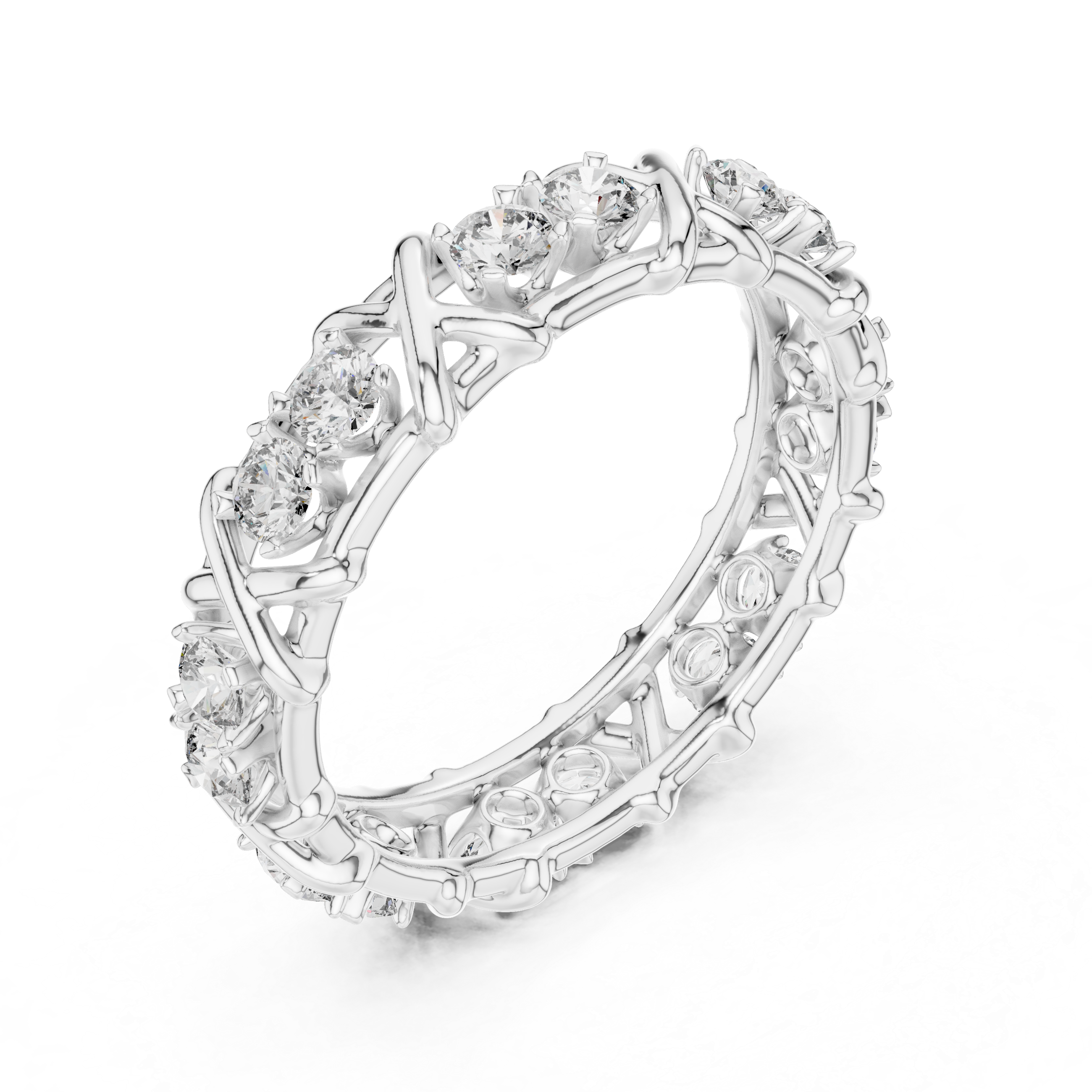 Diamond Woven Eternity Band – Design 12#10065