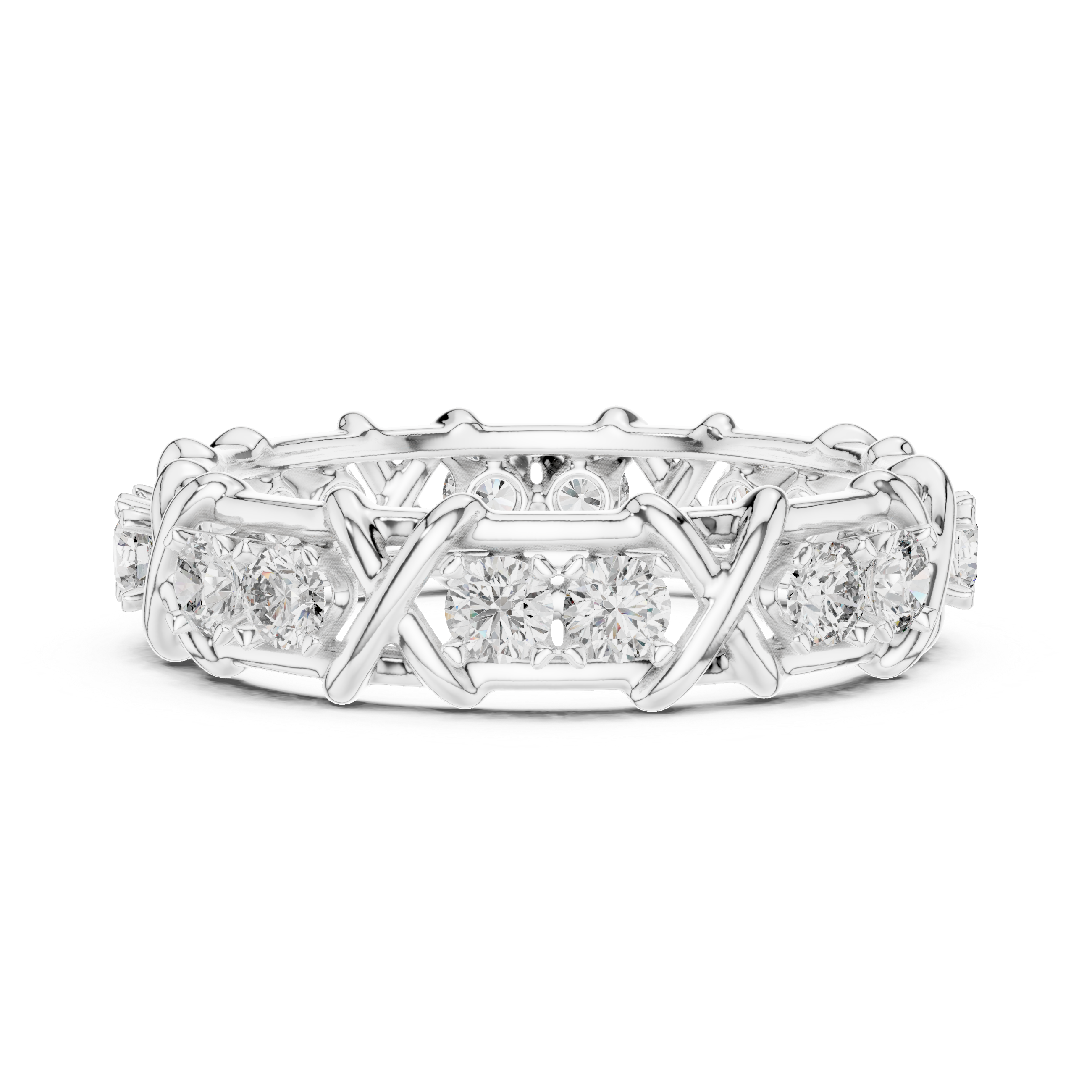 Diamond Woven Eternity Band – Design 12#10065