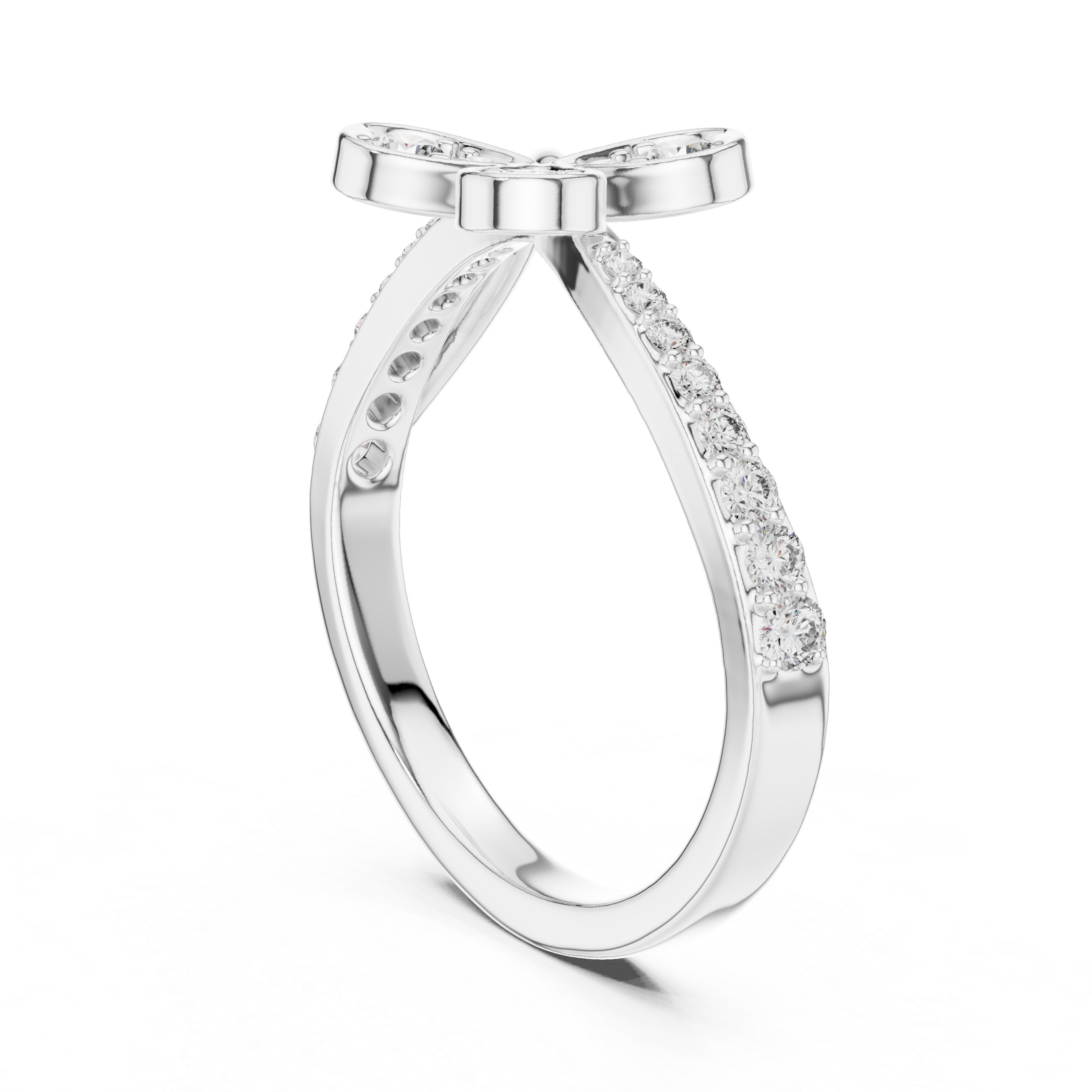 Diamond Butterfly Bypass Ring – Design 12#10067