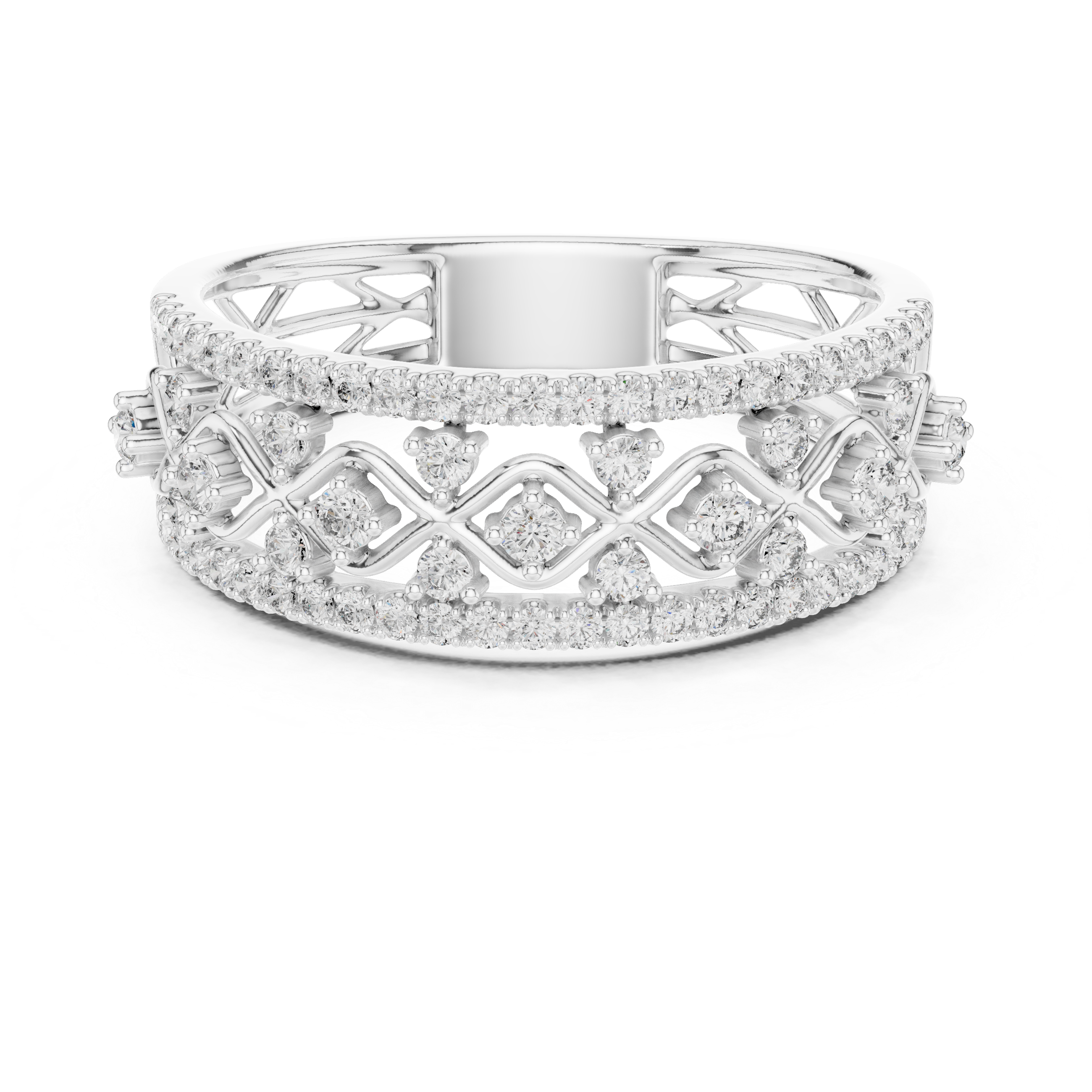 Diamond Filigree Edge Band – Design 12#10069