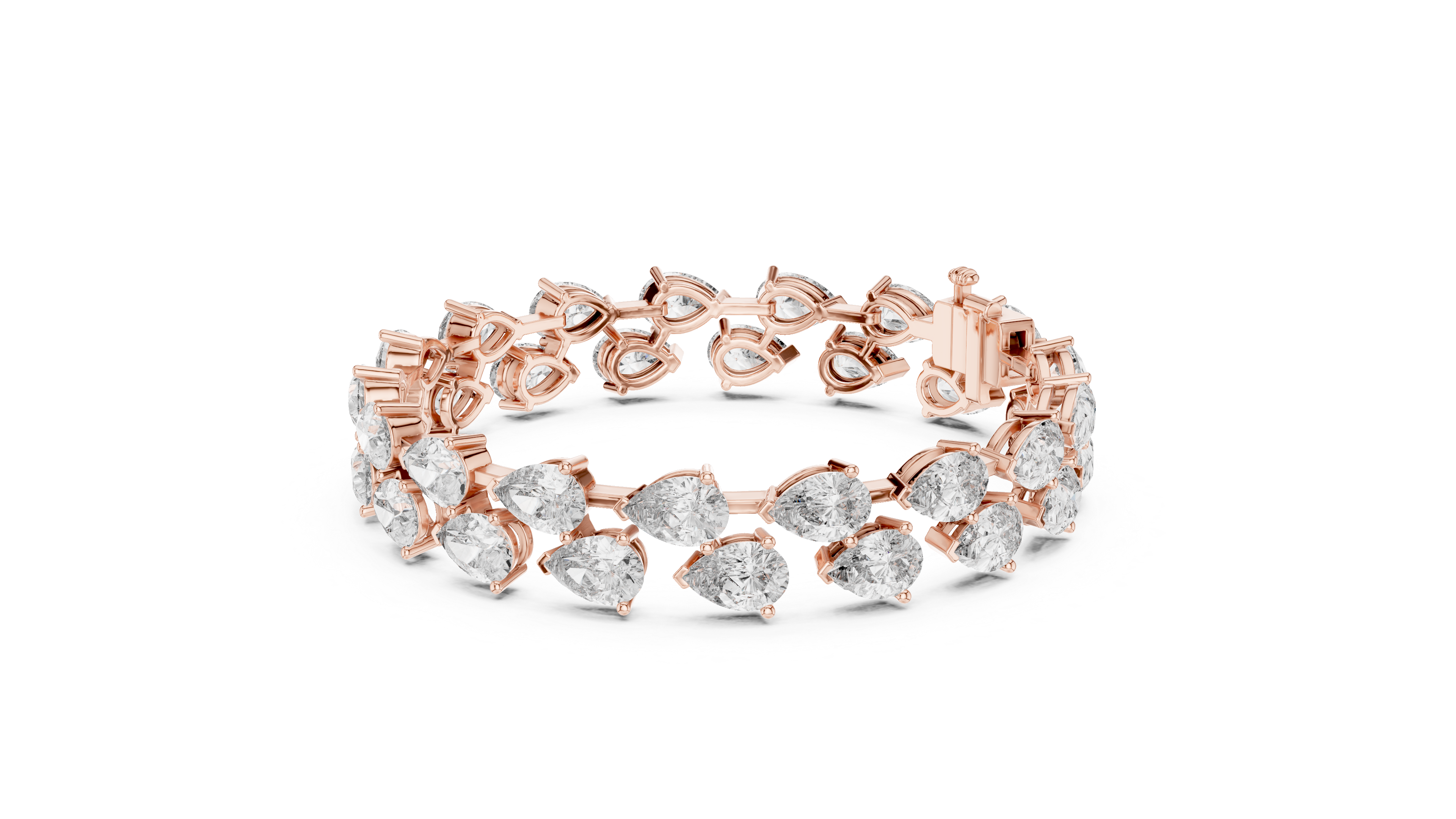 Alternating Pear-Cut Lab-Grown Diamond Tennis Bracelet