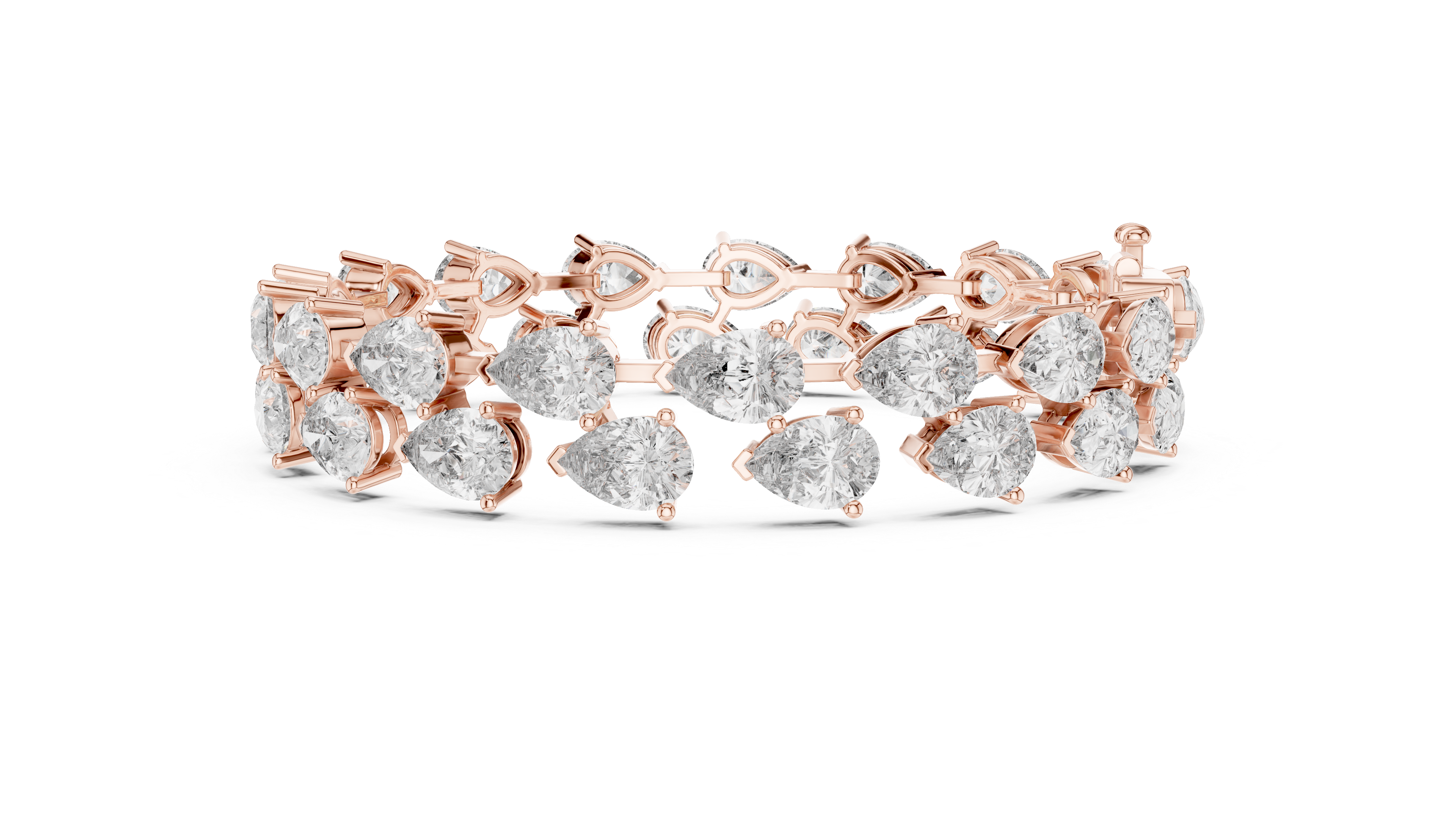 Alternating Pear-Cut Lab-Grown Diamond Tennis Bracelet