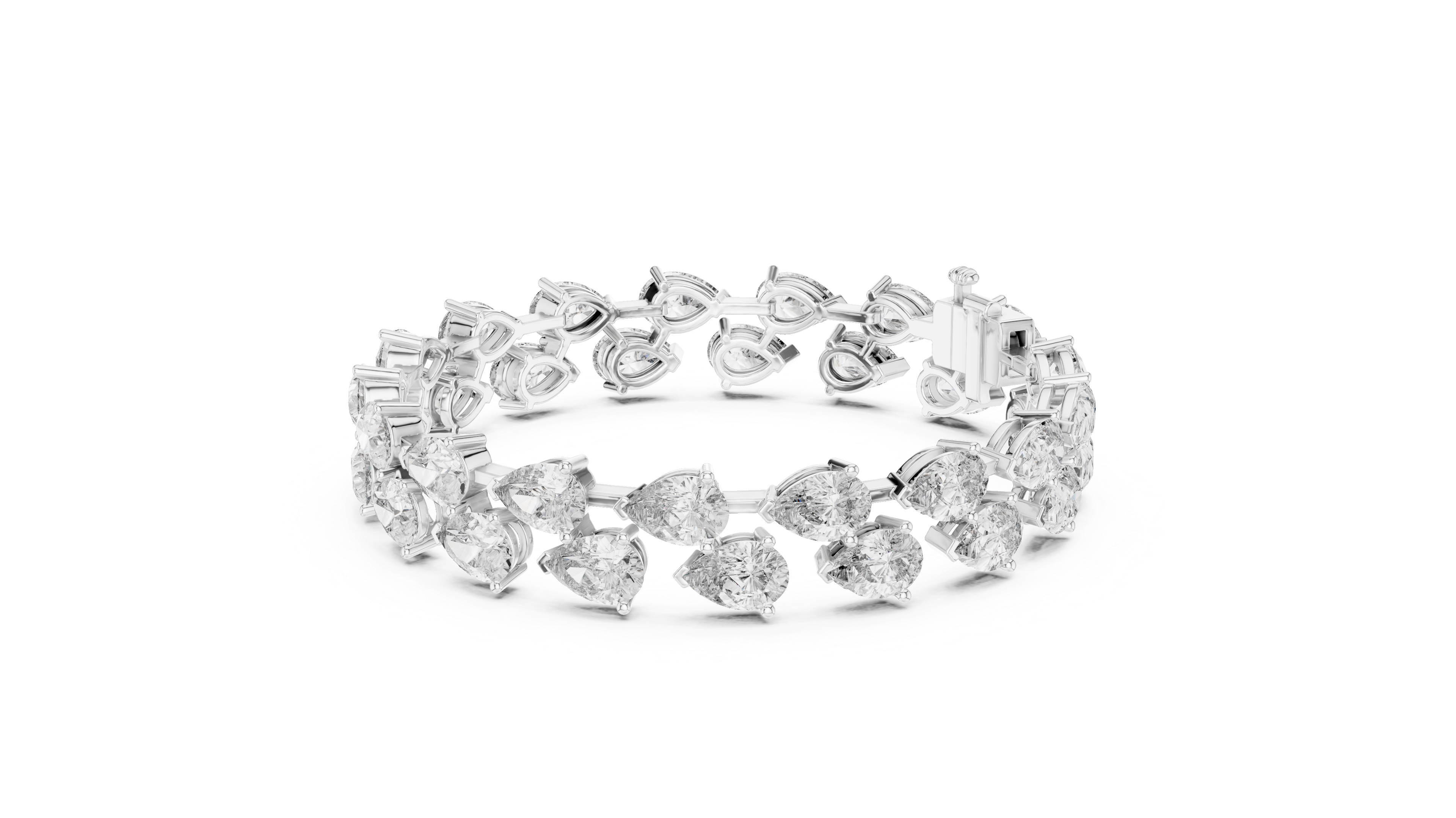 Alternating Pear-Cut Lab-Grown Diamond Tennis Bracelet