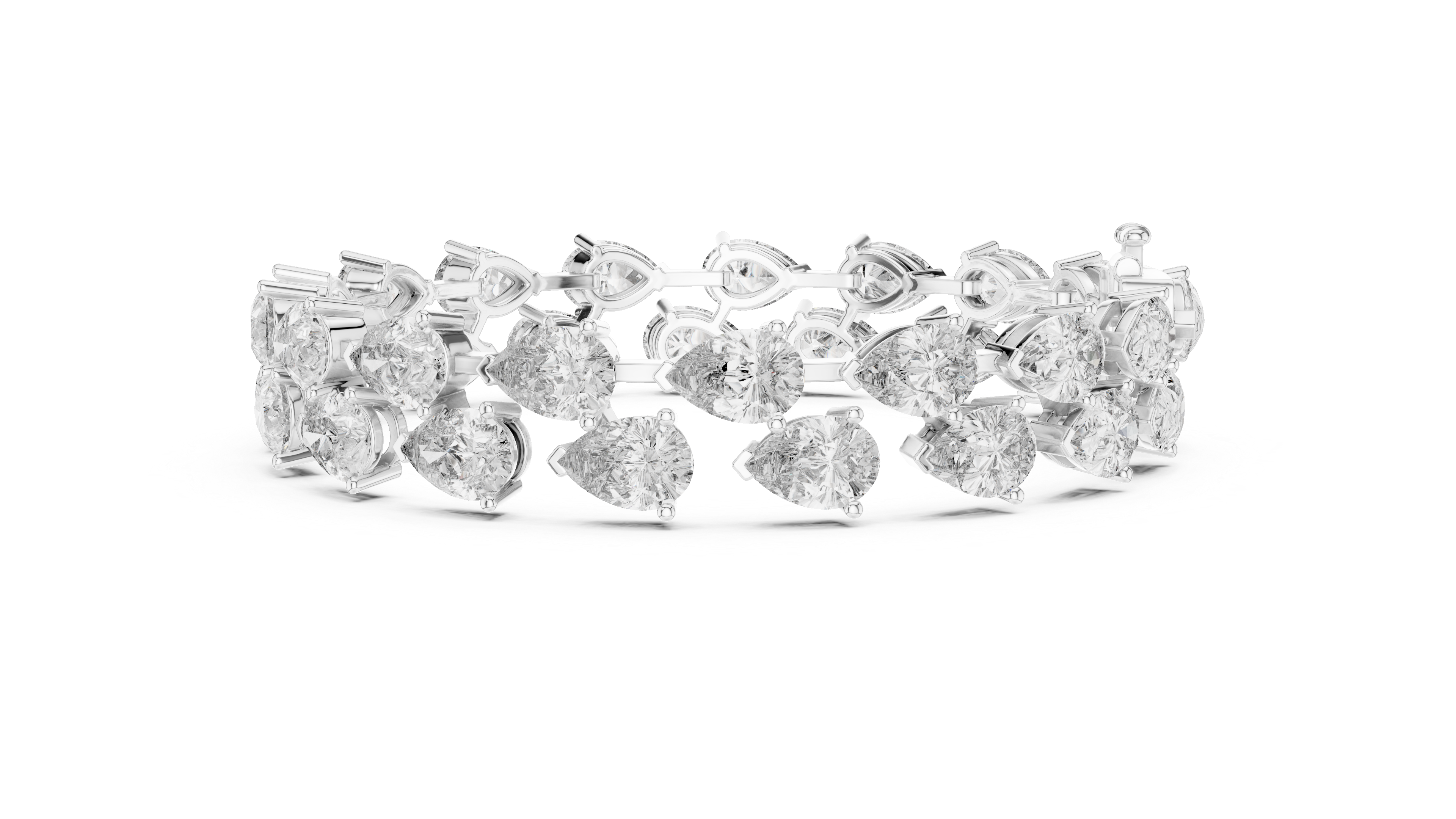 Alternating Pear-Cut Lab-Grown Diamond Tennis Bracelet