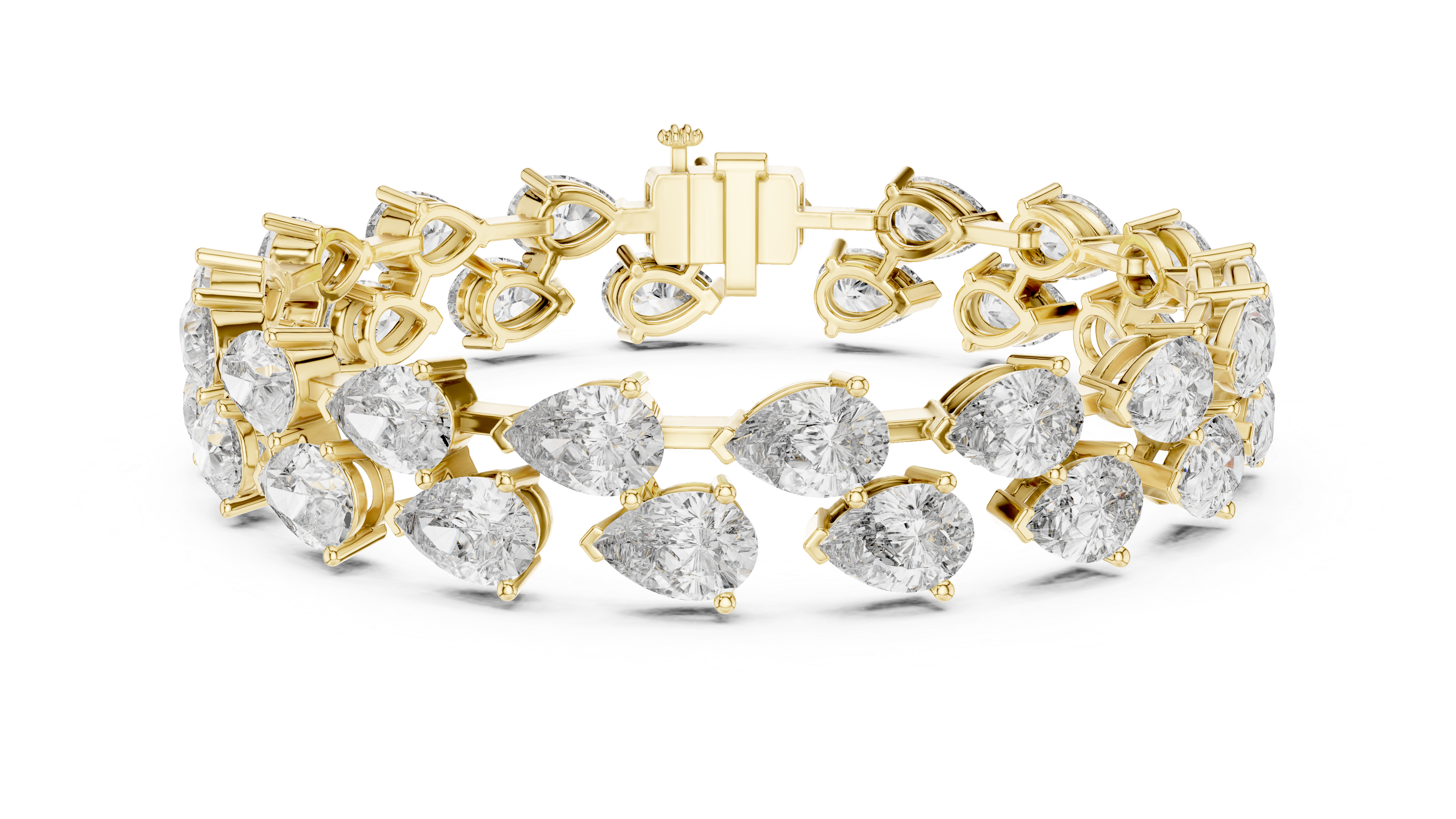 Alternating Pear-Cut Lab-Grown Diamond Tennis Bracelet