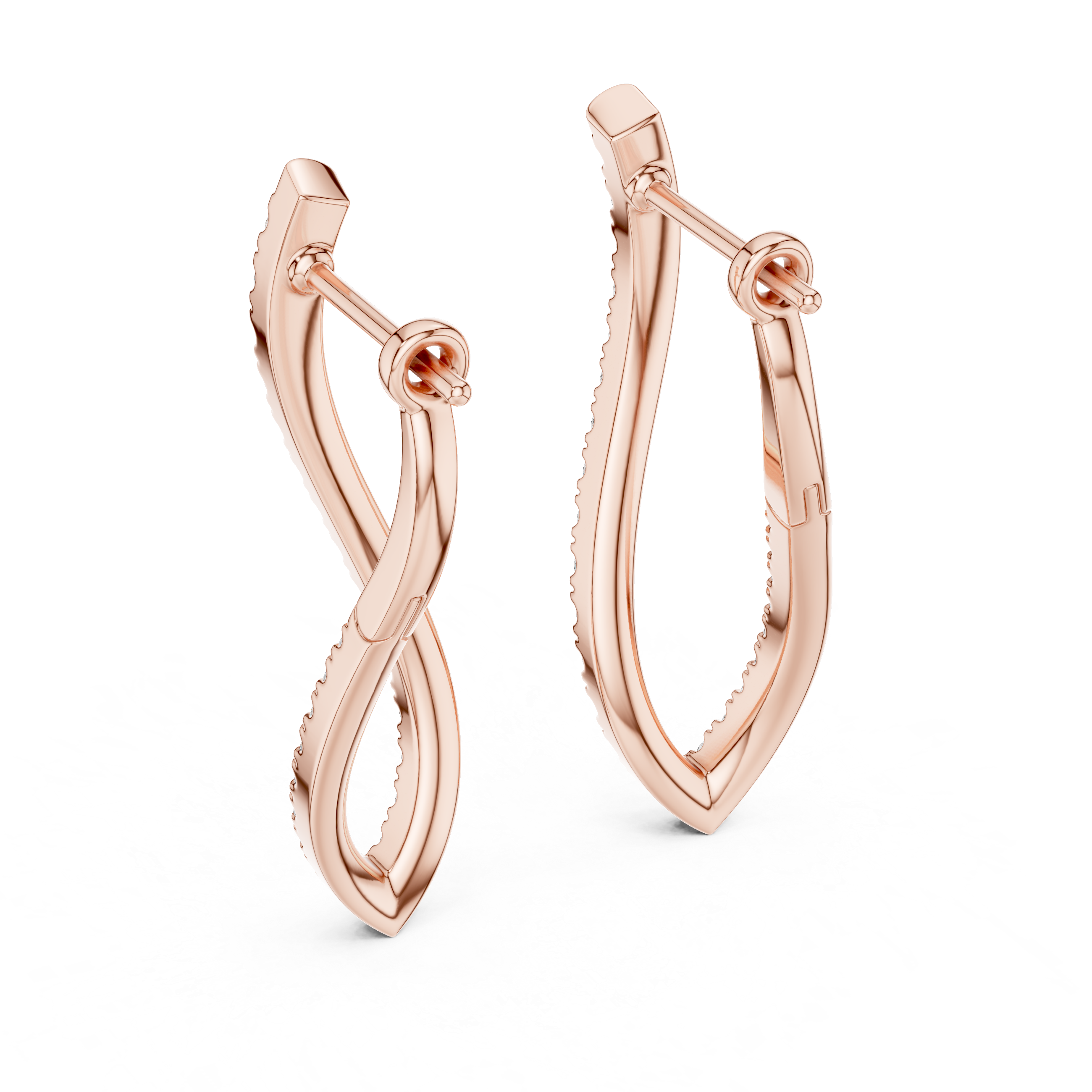 Round Brilliant Pavé Lab-Grown Diamond Hoop Earrings