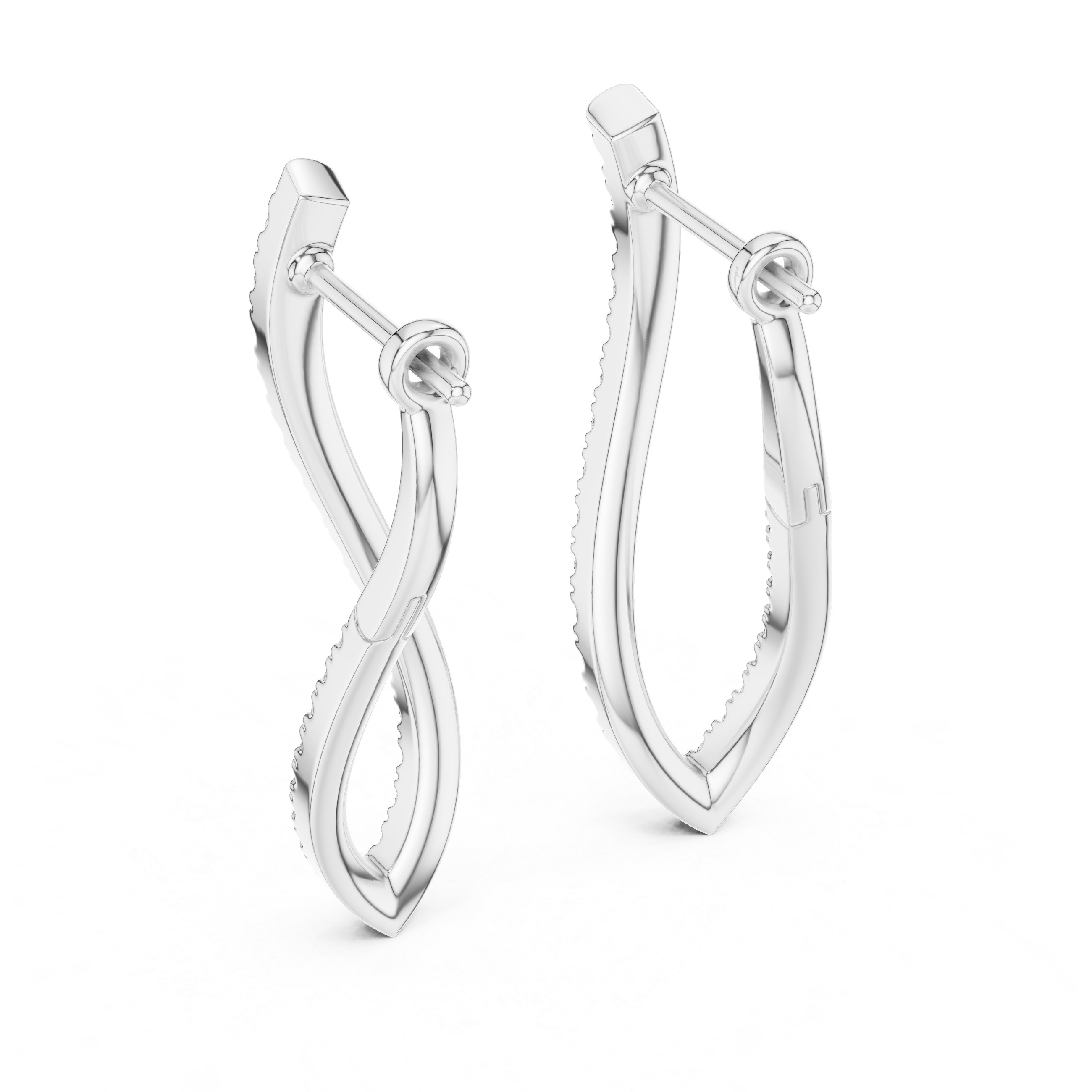 Open Teardrop Pavé Lab-Grown Diamond Stud Earrings