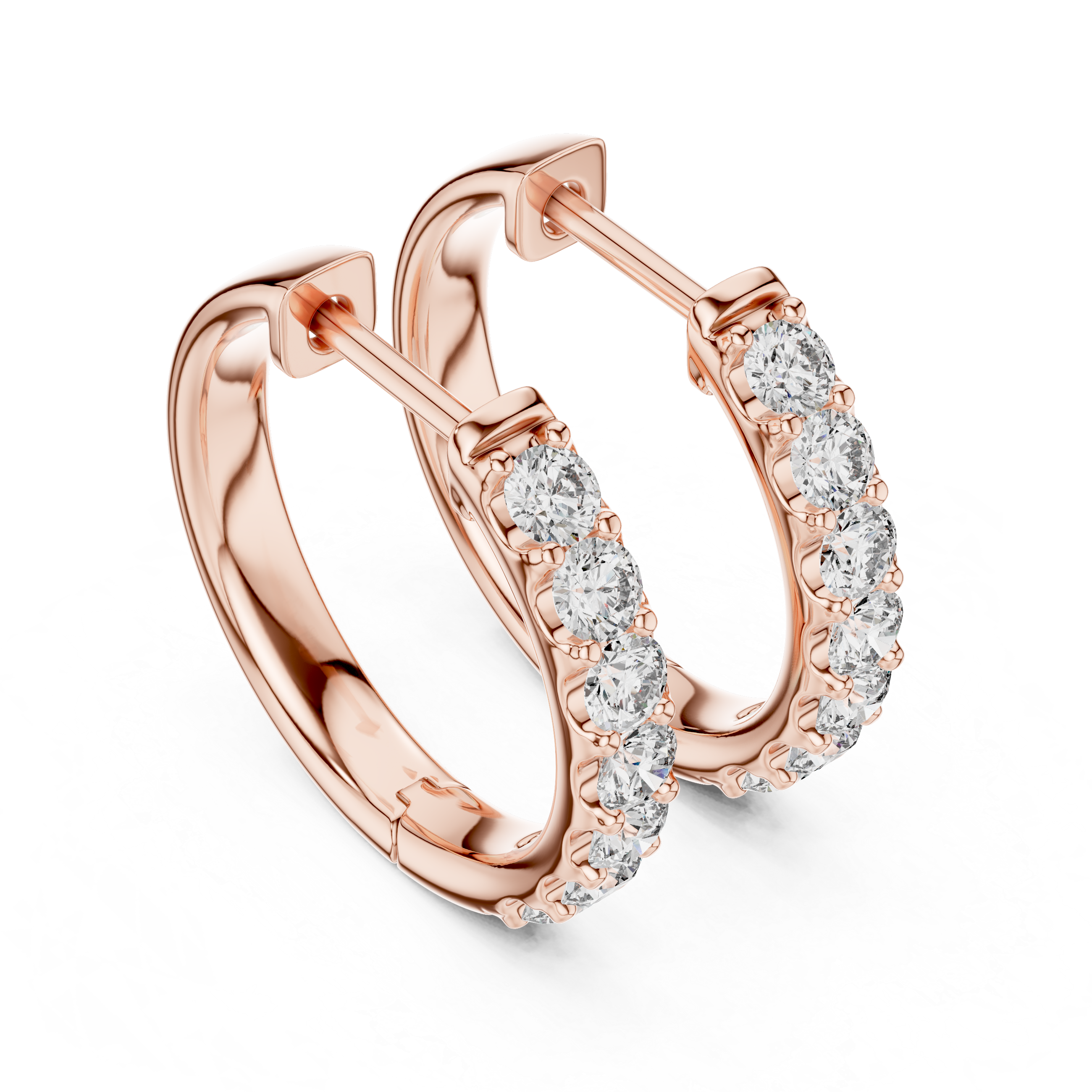Oval-Cut Pavé Lab-Grown Diamond Hoop Earrings