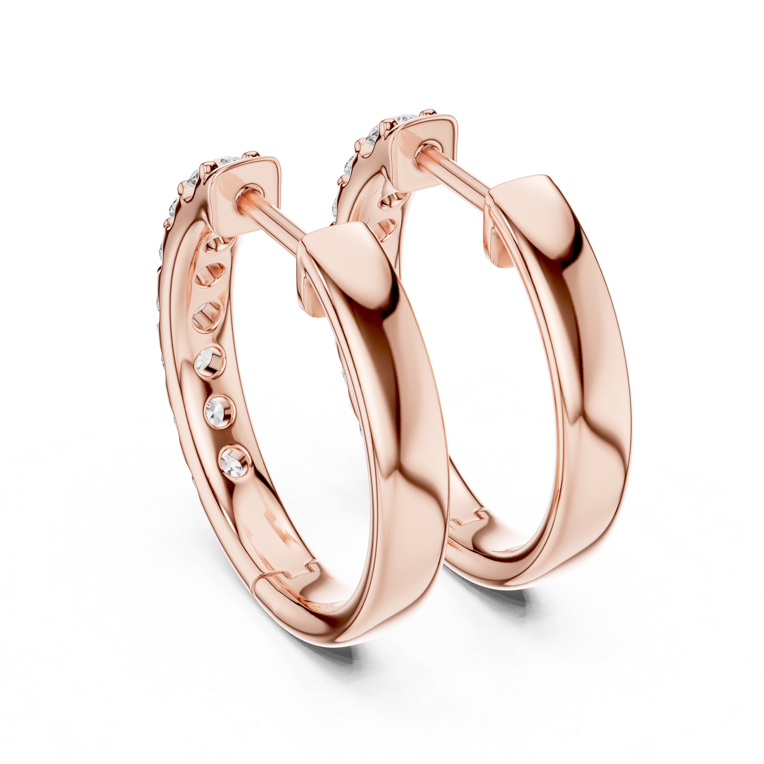 Oval-Cut Pavé Lab-Grown Diamond Hoop Earrings