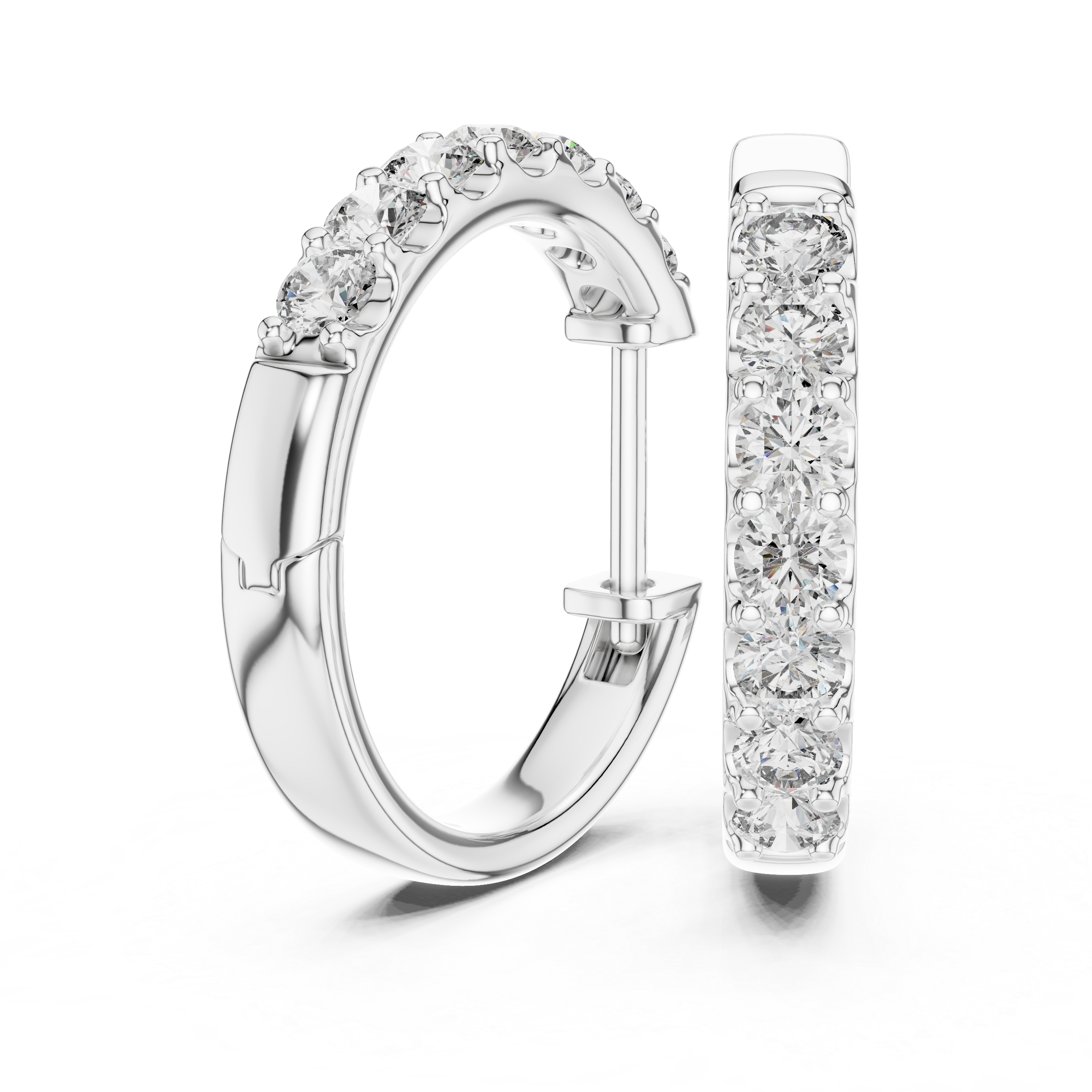 Classic Round Lab-Grown Diamond Pavé Hoop Earrings